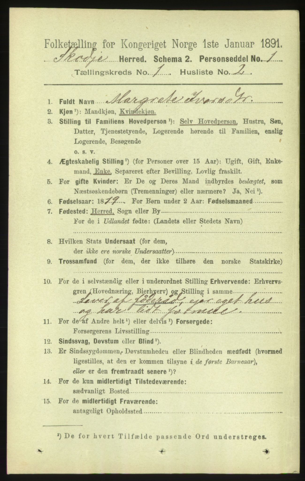 RA, 1891 census for 1529 Skodje, 1891, p. 78