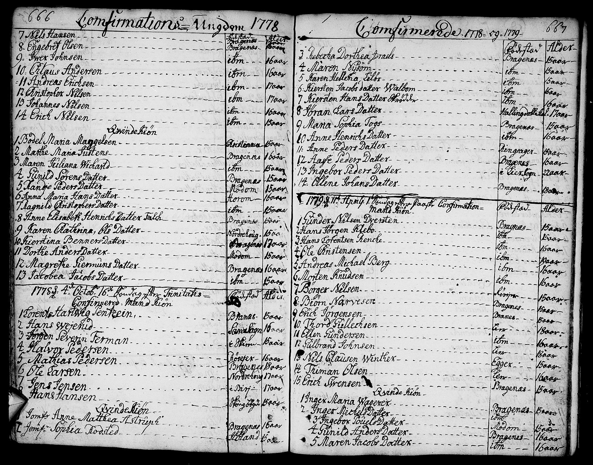 Bragernes kirkebøker, SAKO/A-6/F/Fa/L0005: Parish register (official) no. I 5, 1759-1781, p. 666-667