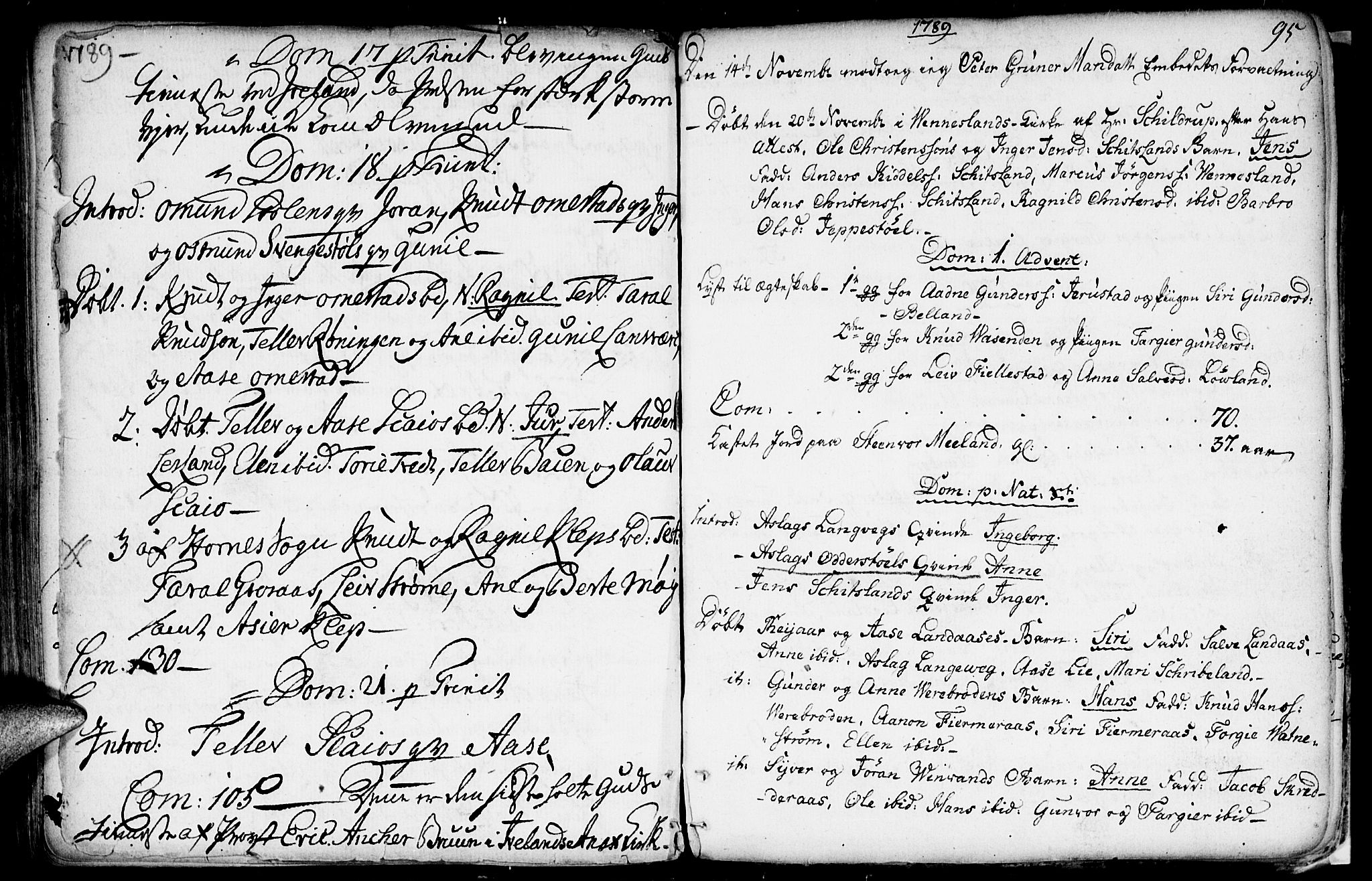 Evje sokneprestkontor, AV/SAK-1111-0008/F/Fa/Fac/L0002: Parish register (official) no. A 2, 1765-1816, p. 95