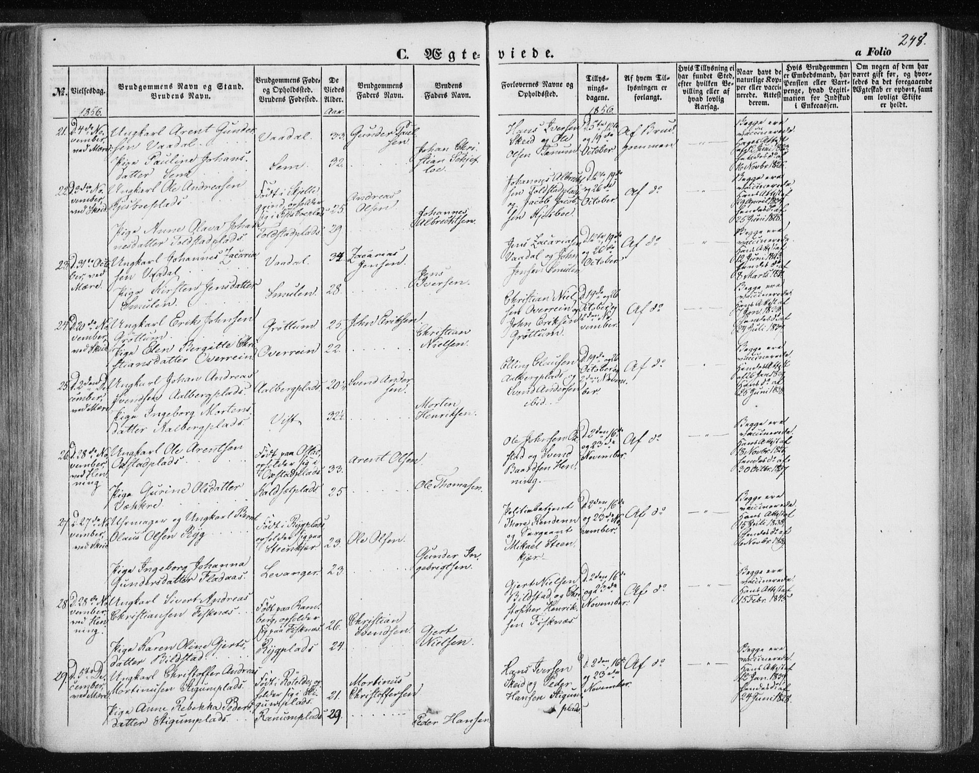 Ministerialprotokoller, klokkerbøker og fødselsregistre - Nord-Trøndelag, AV/SAT-A-1458/735/L0342: Parish register (official) no. 735A07 /1, 1849-1862, p. 248