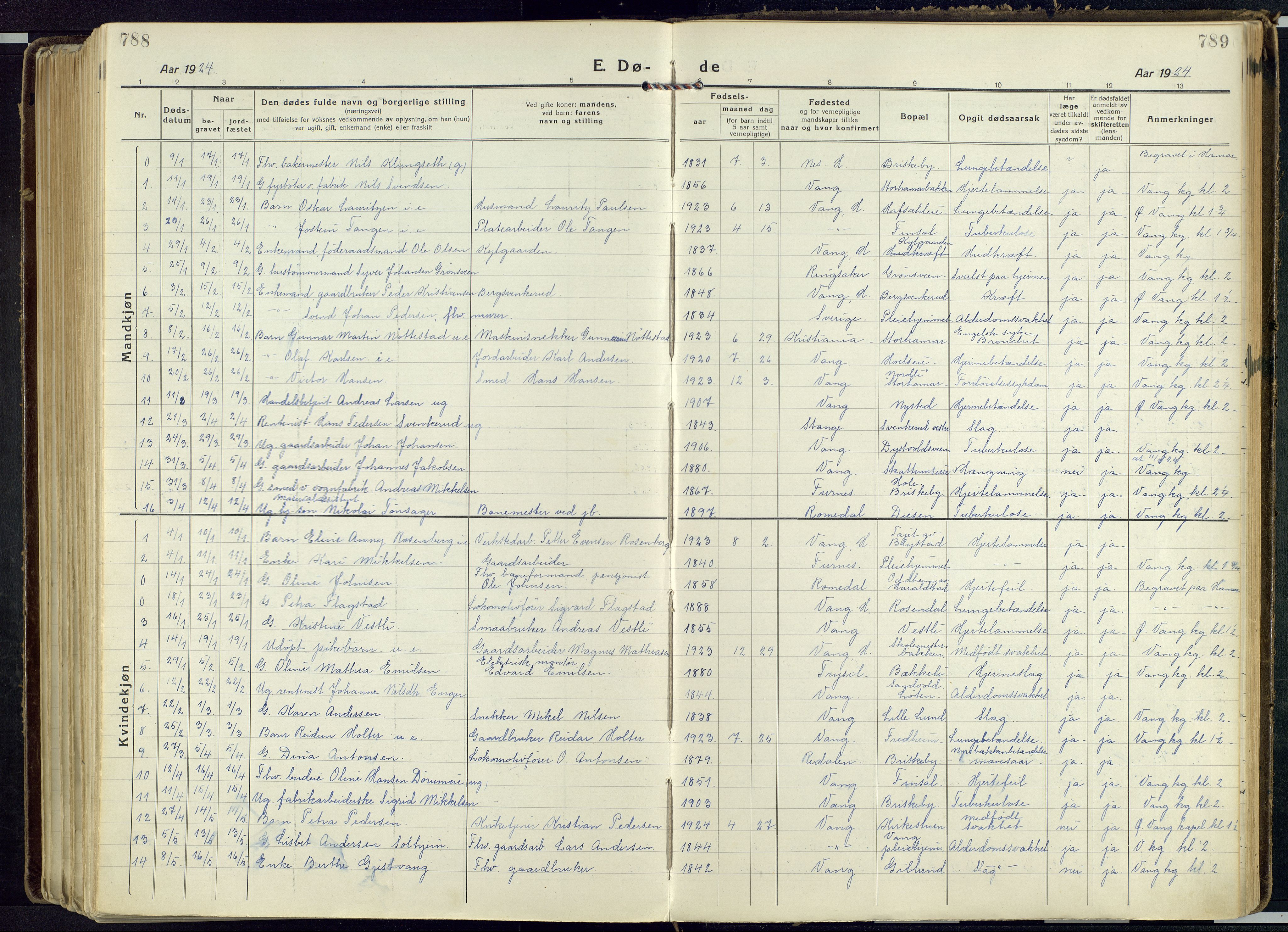 Vang prestekontor, Hedmark, SAH/PREST-008/H/Ha/Haa/L0022: Parish register (official) no. 22, 1918-1944, p. 788-789