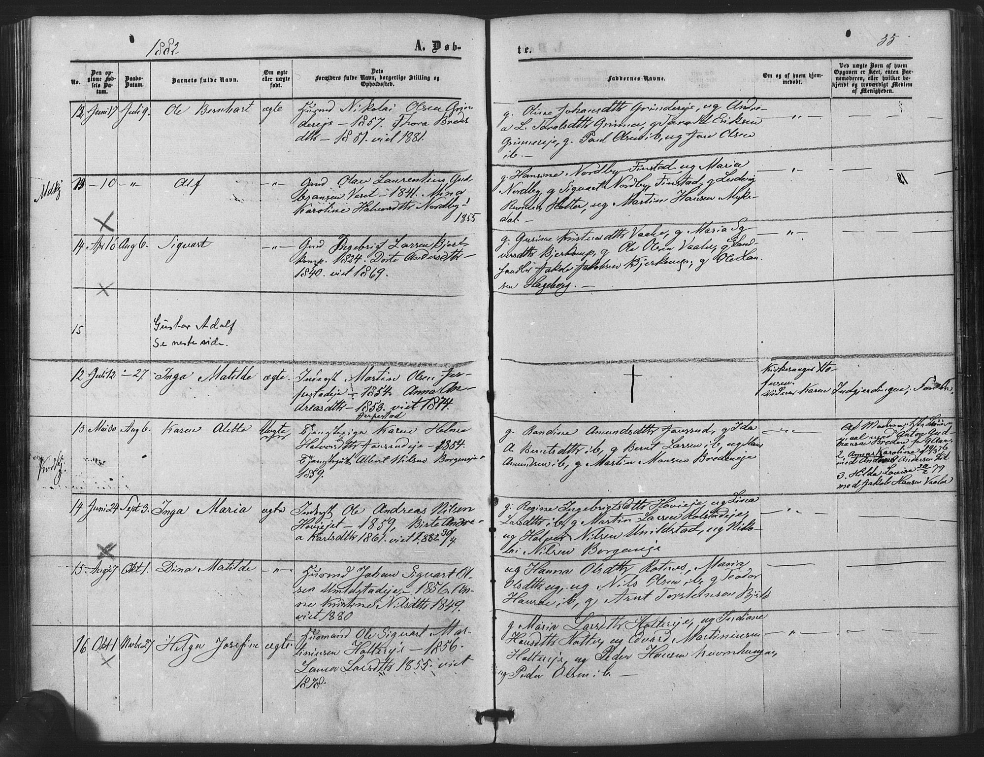 Nes prestekontor Kirkebøker, SAO/A-10410/F/Fb/L0001: Parish register (official) no. II 1, 1859-1882, p. 55