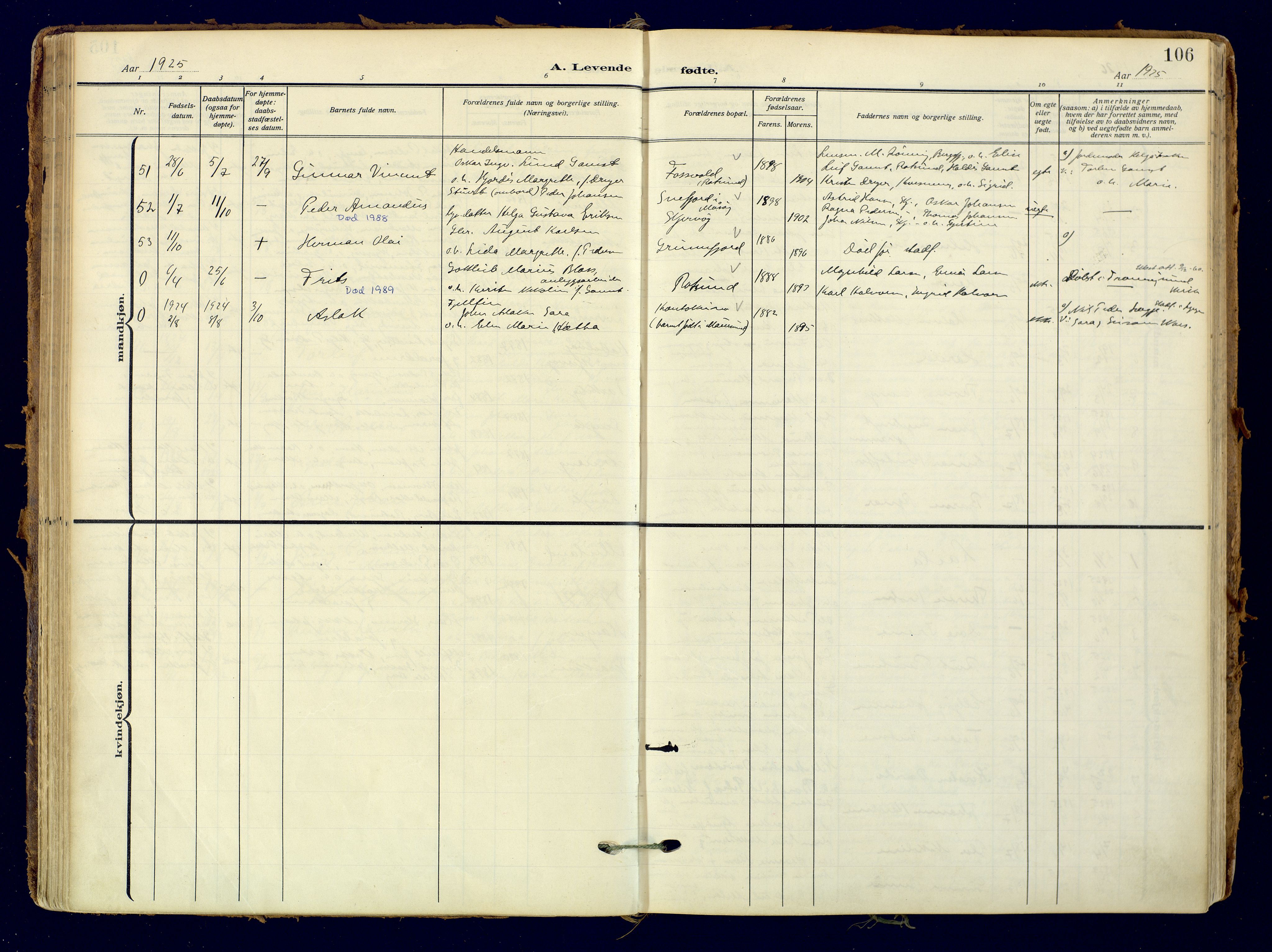 Skjervøy sokneprestkontor, SATØ/S-1300/H/Ha/Haa: Parish register (official) no. 18, 1910-1926, p. 106