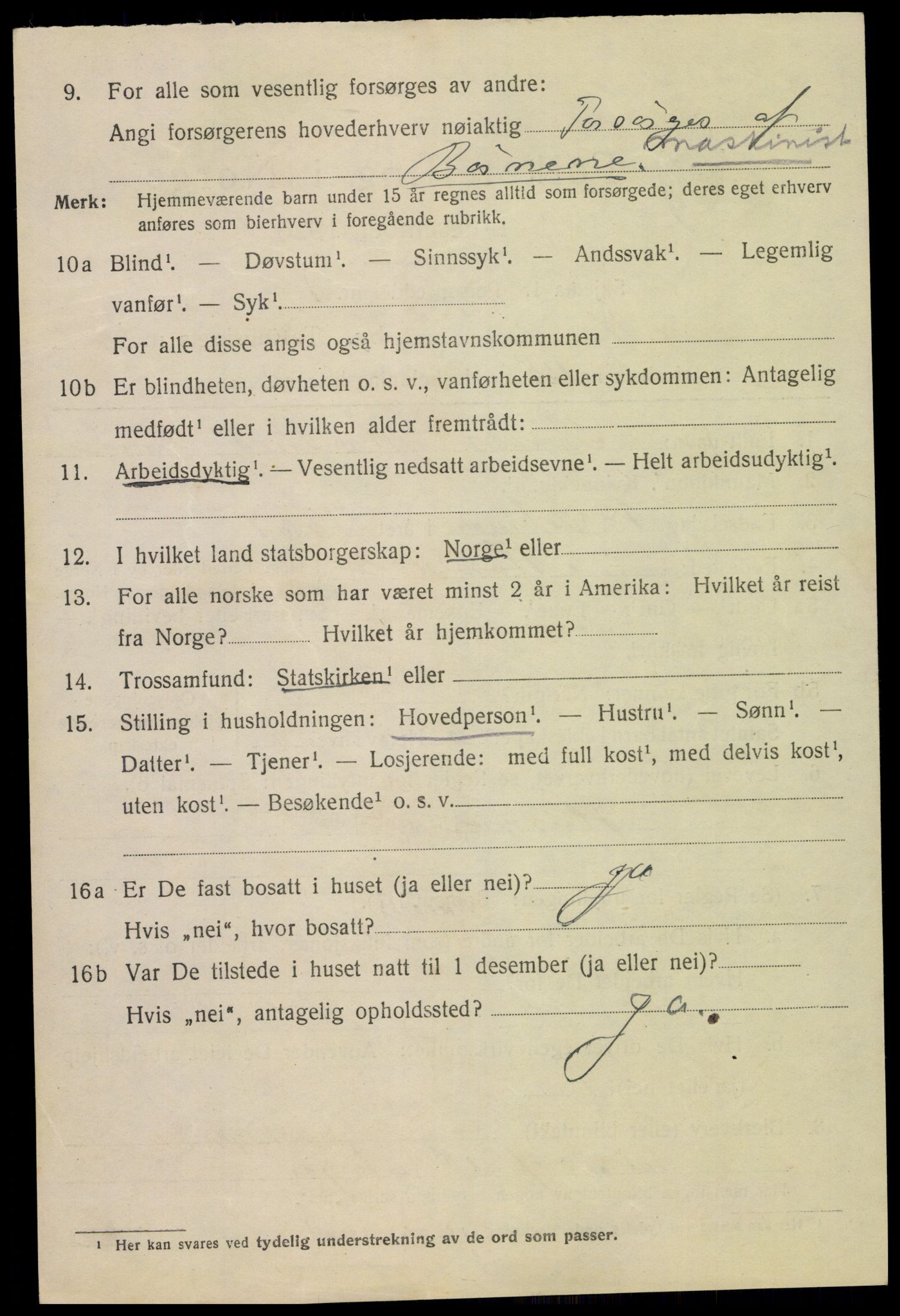 SAK, 1920 census for Mandal, 1920, p. 7012
