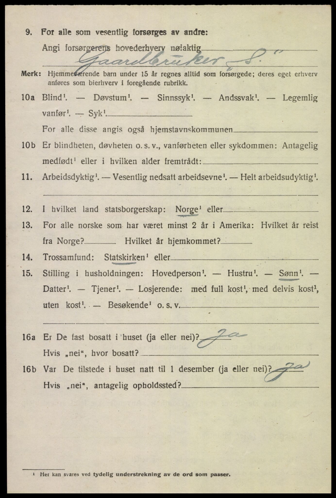 SAK, 1920 census for Lista, 1920, p. 12576