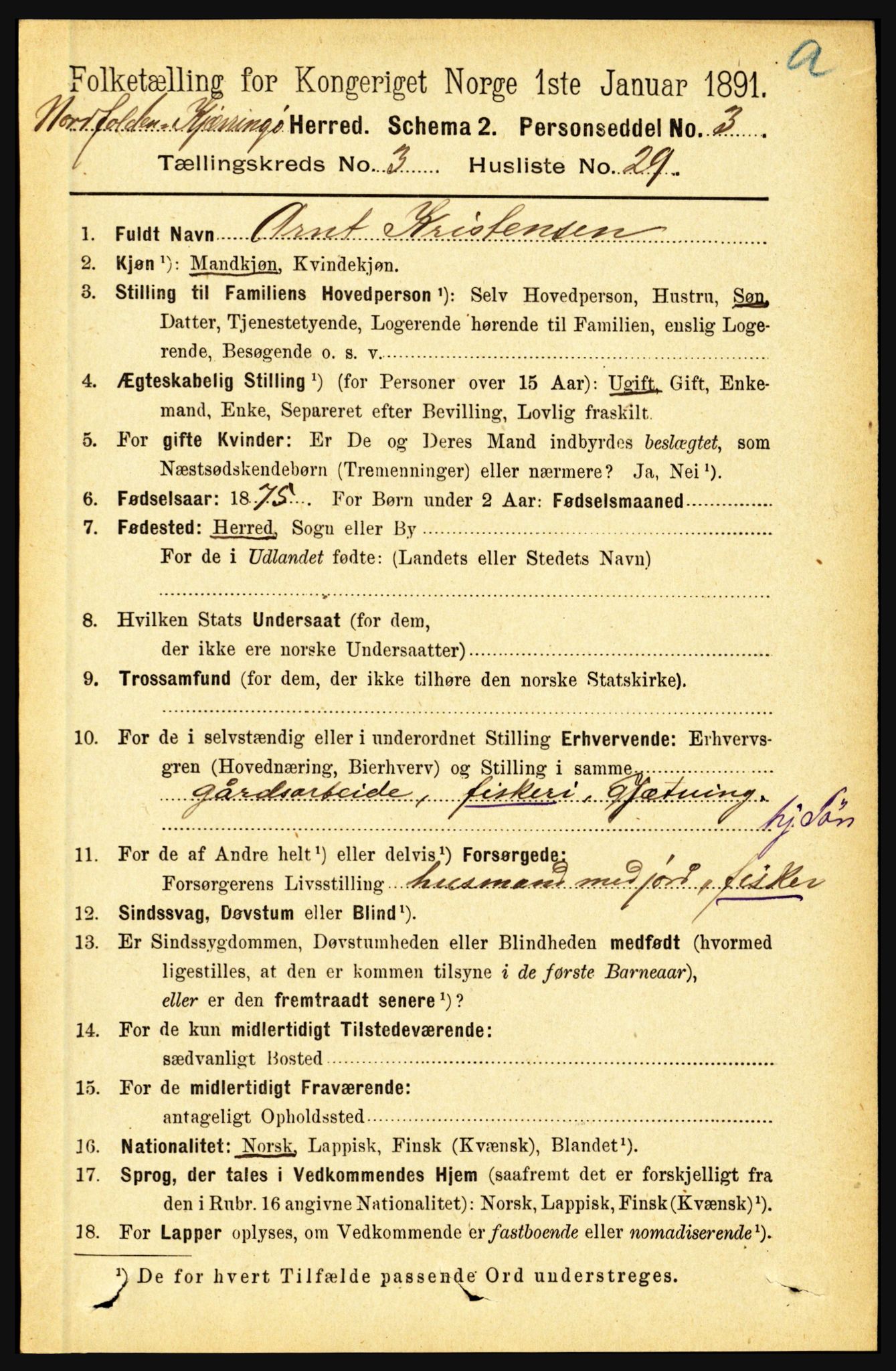 RA, 1891 census for 1846 Nordfold-Kjerringøy, 1891, p. 893