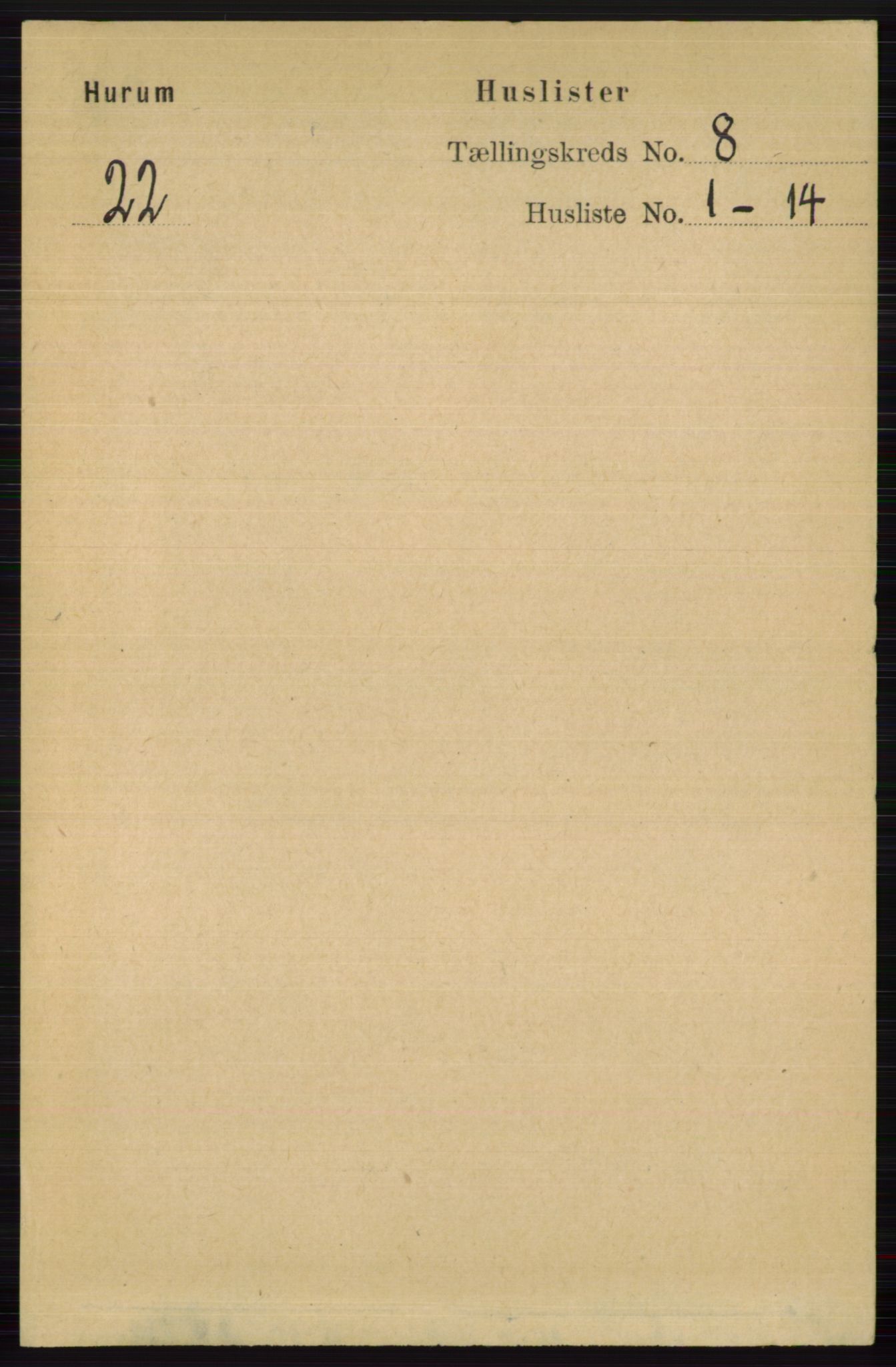 RA, 1891 census for 0628 Hurum, 1891, p. 2642