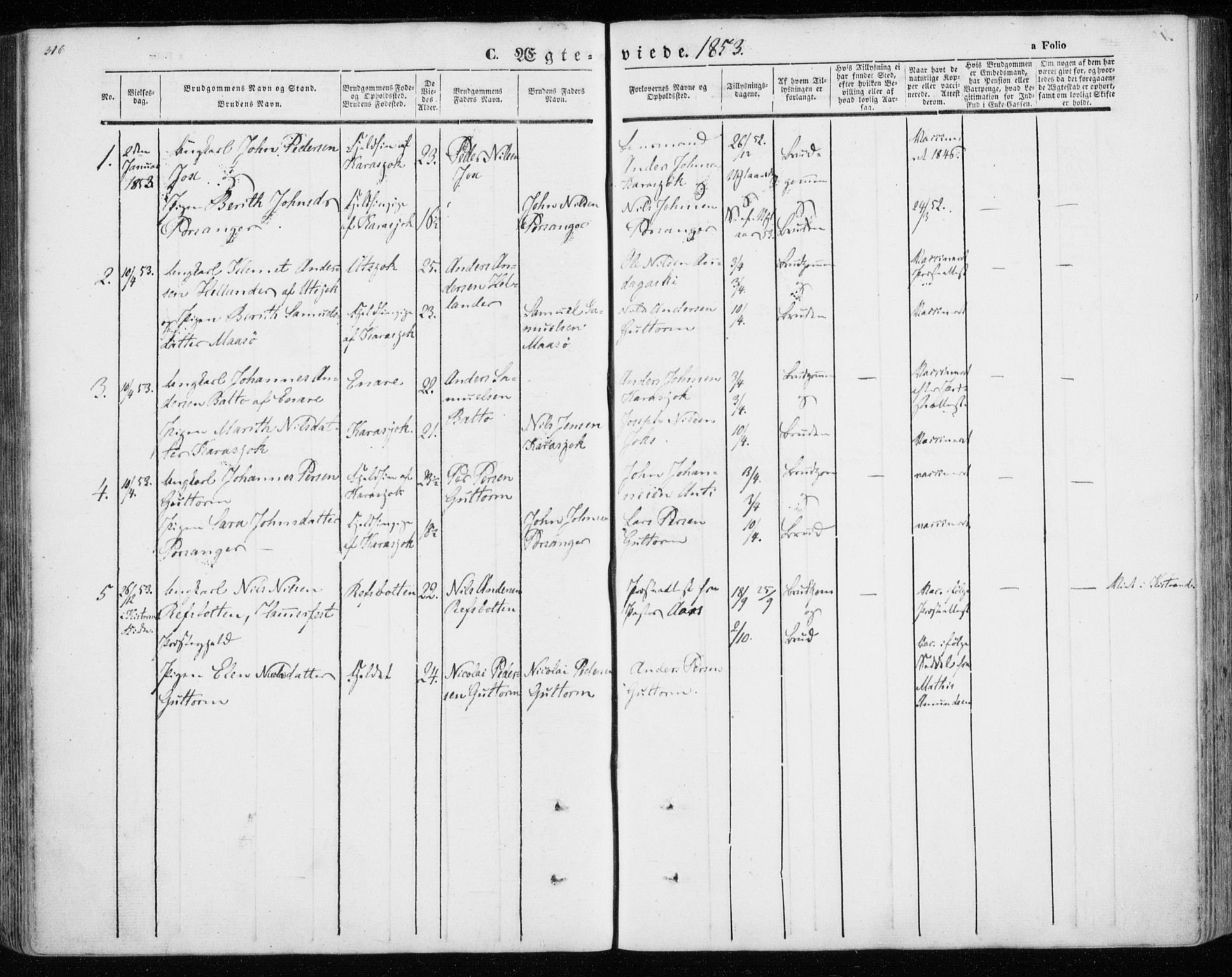 Kistrand/Porsanger sokneprestembete, SATØ/S-1351/H/Ha/L0012.kirke: Parish register (official) no. 12, 1843-1871, p. 316-317
