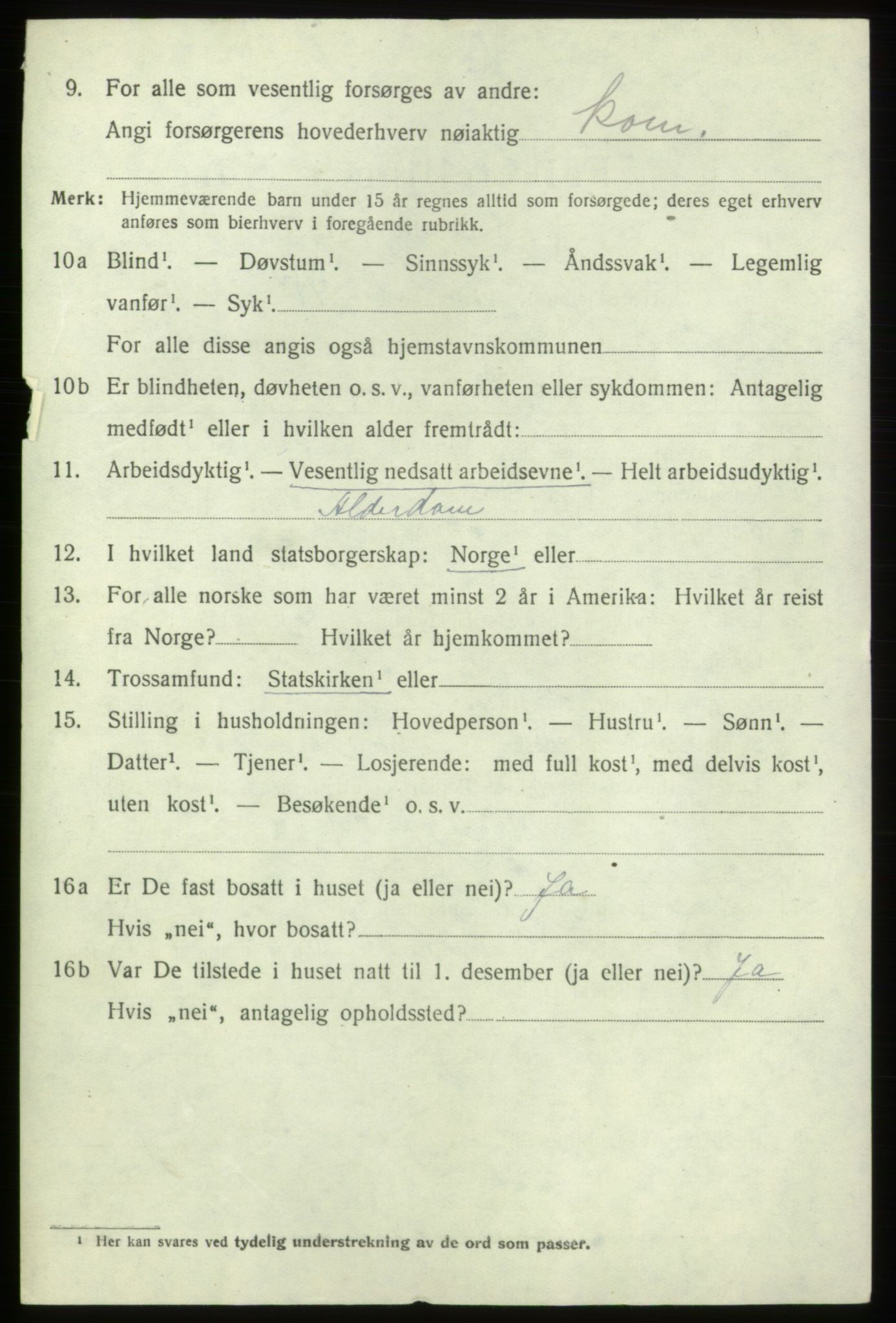 SAB, 1920 census for Fitjar, 1920, p. 3731