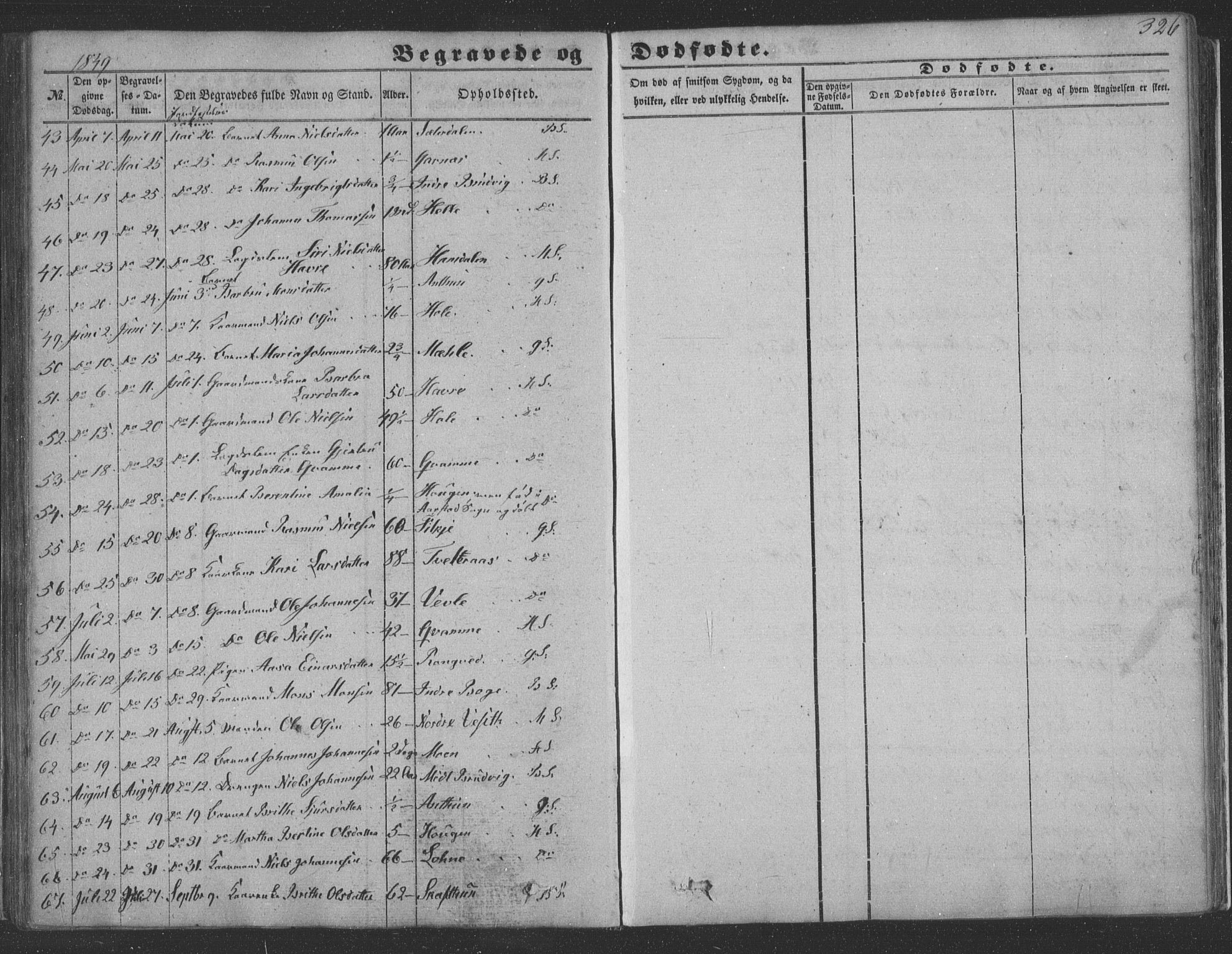 Haus sokneprestembete, AV/SAB-A-75601/H/Haa: Parish register (official) no. A 16 II, 1848-1857, p. 326