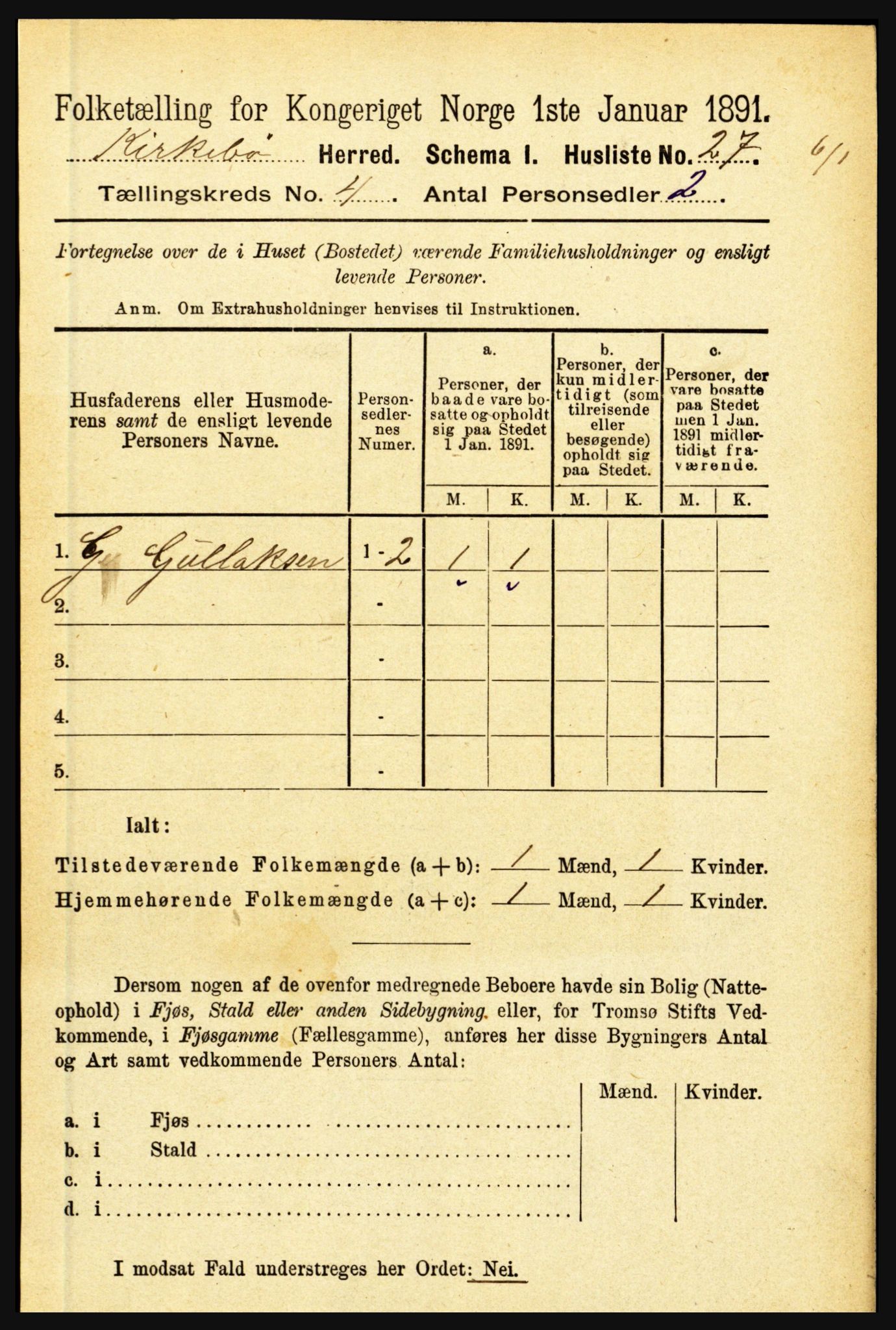 RA, 1891 census for 1416 Kyrkjebø, 1891, p. 862