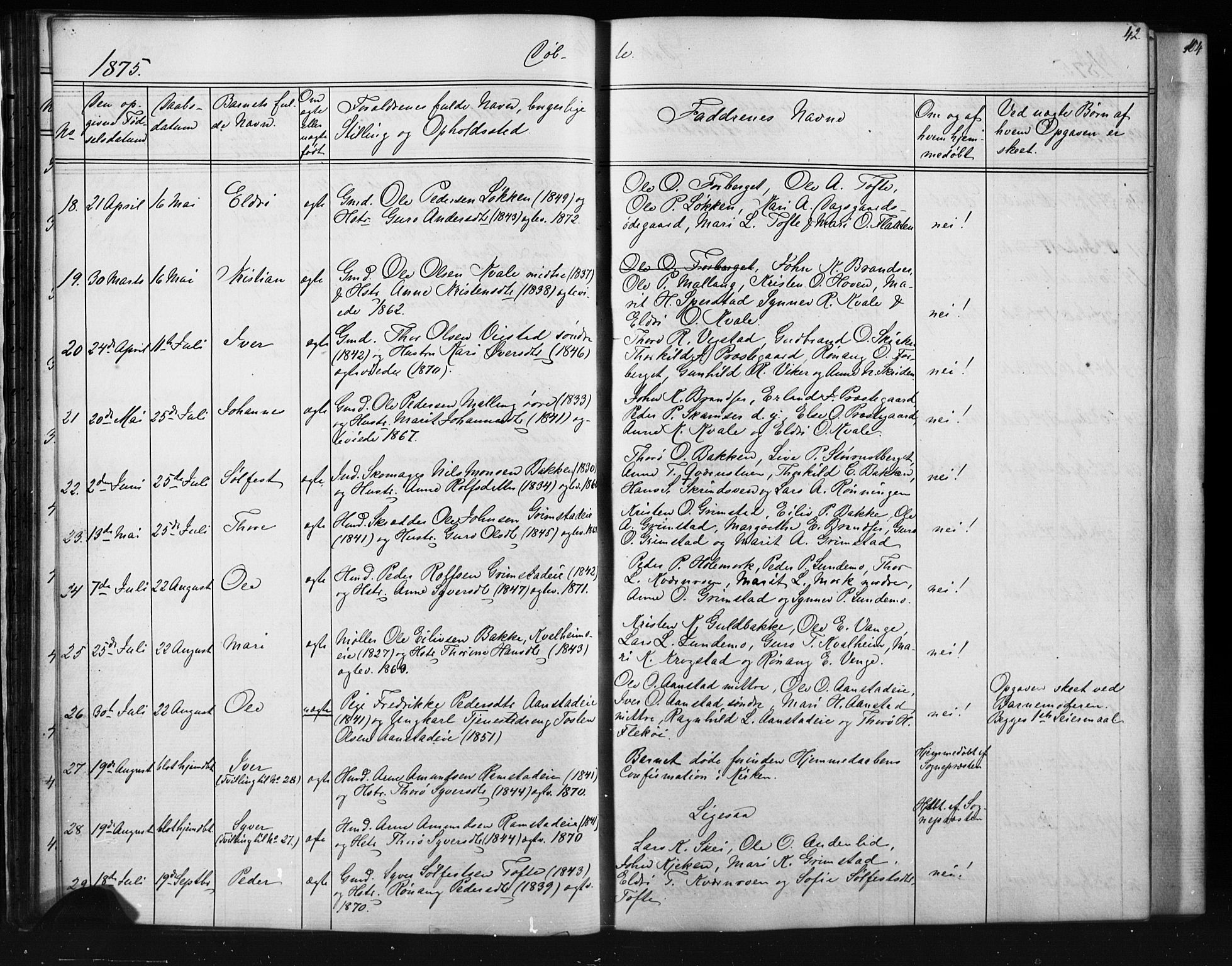 Skjåk prestekontor, SAH/PREST-072/H/Ha/Hab/L0001: Parish register (copy) no. 1, 1865-1893, p. 42