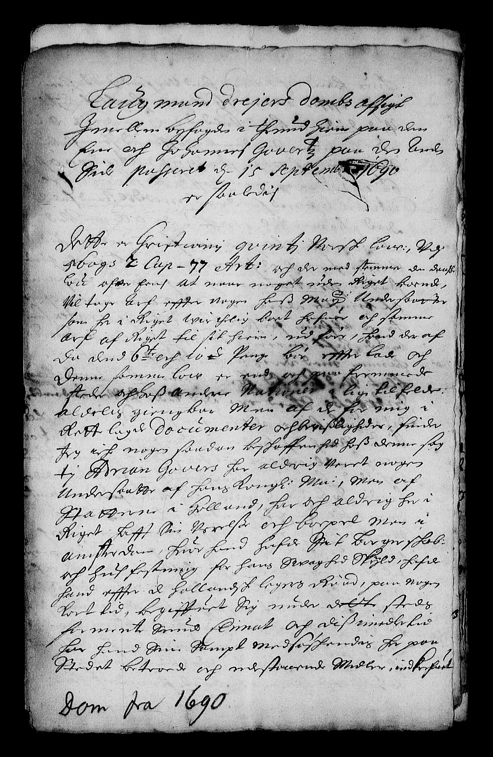 Stattholderembetet 1572-1771, AV/RA-EA-2870/Af/L0003: Avskrifter av vedlegg til originale supplikker, nummerert i samsvar med supplikkbøkene, 1689-1691, p. 292