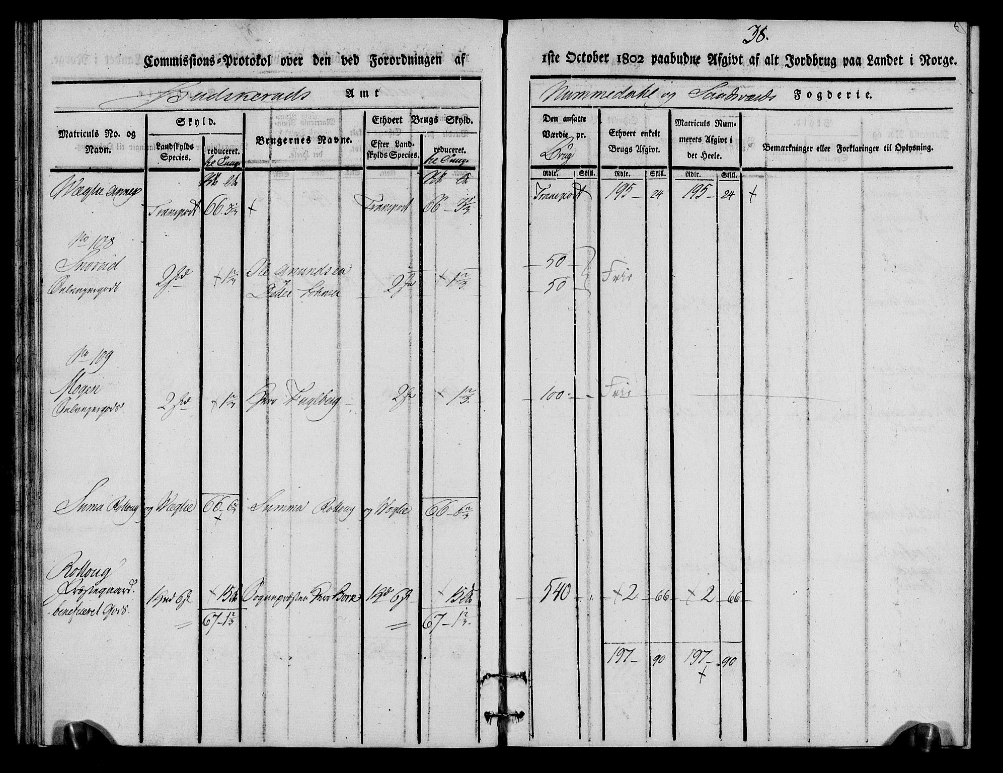 Rentekammeret inntil 1814, Realistisk ordnet avdeling, RA/EA-4070/N/Ne/Nea/L0056a: Numedal og Sandsvær fogderi. Kommisjonsprotokoll for Rollag hovedsogn og Veggli anneks, 1803, p. 39