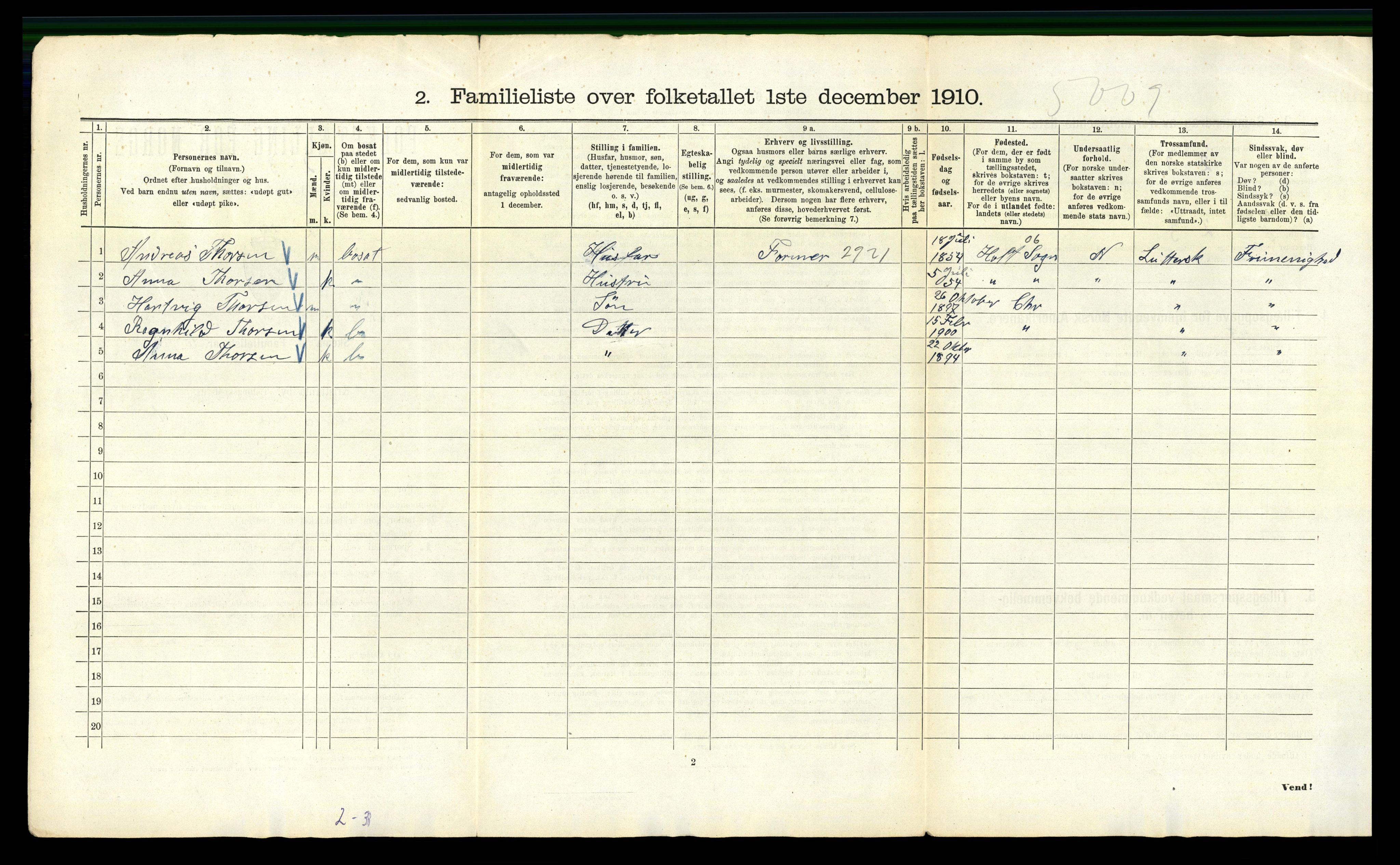 RA, 1910 census for Kristiania, 1910, p. 61274