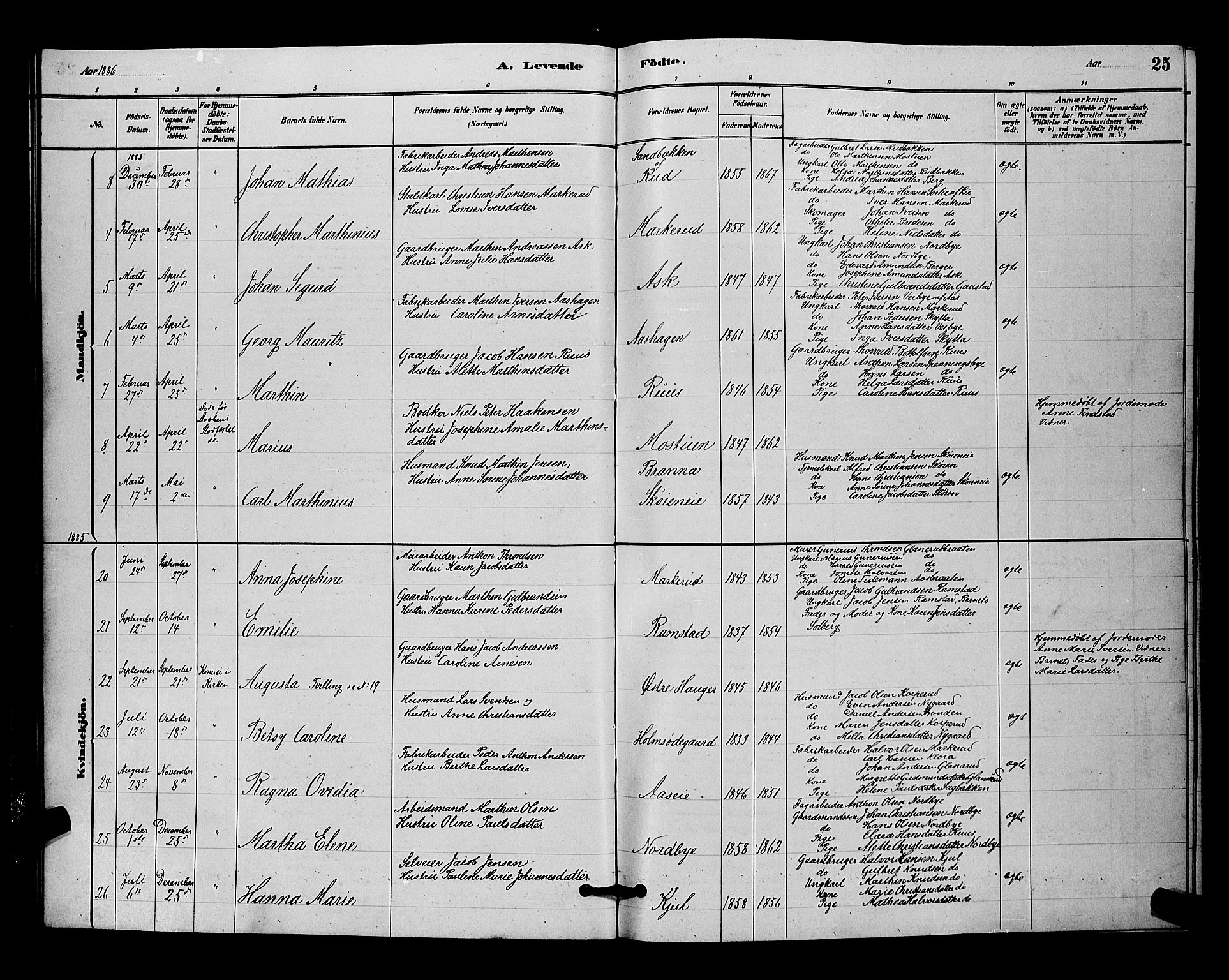 Nittedal prestekontor Kirkebøker, SAO/A-10365a/G/Ga/L0002: Parish register (copy) no. I 2, 1879-1901, p. 25