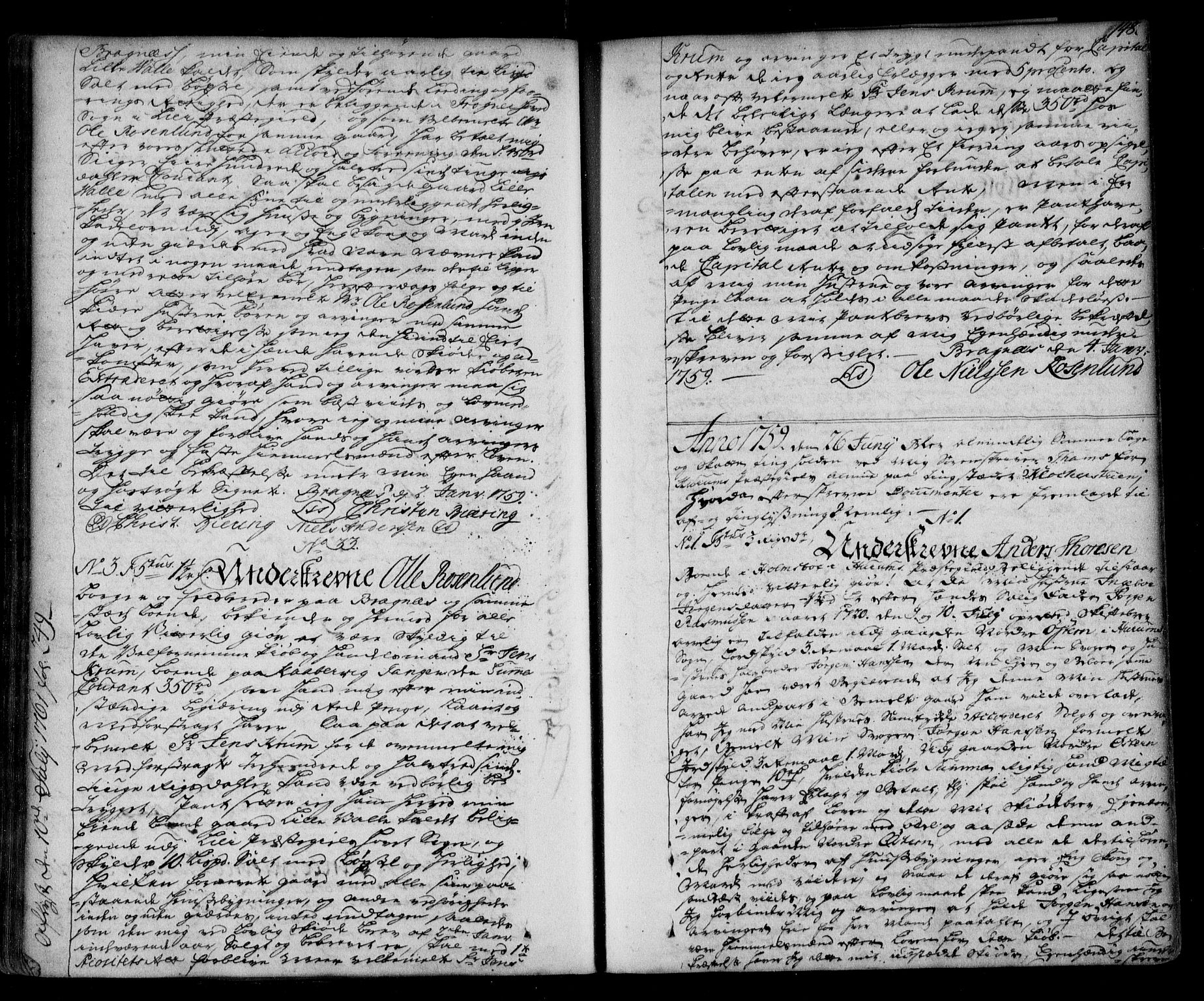 Lier, Røyken og Hurum sorenskriveri, AV/SAKO-A-89/G/Ga/Gaa/L0003: Mortgage book no. III, 1756-1771, p. 148