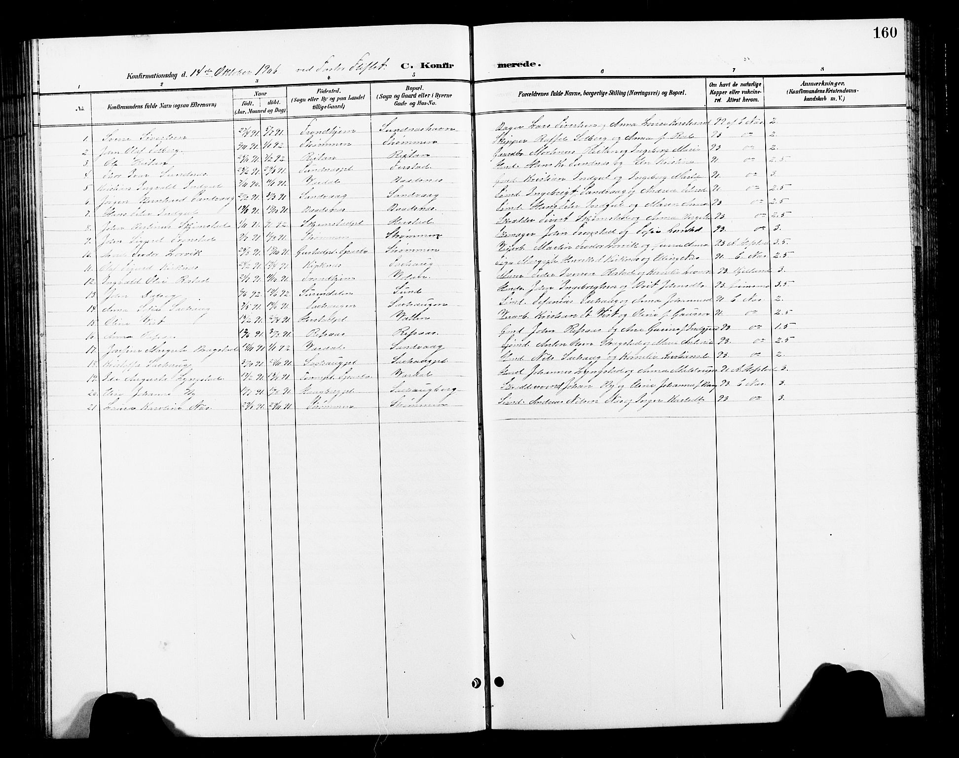 Ministerialprotokoller, klokkerbøker og fødselsregistre - Nord-Trøndelag, SAT/A-1458/730/L0302: Parish register (copy) no. 730C05, 1898-1924, p. 160