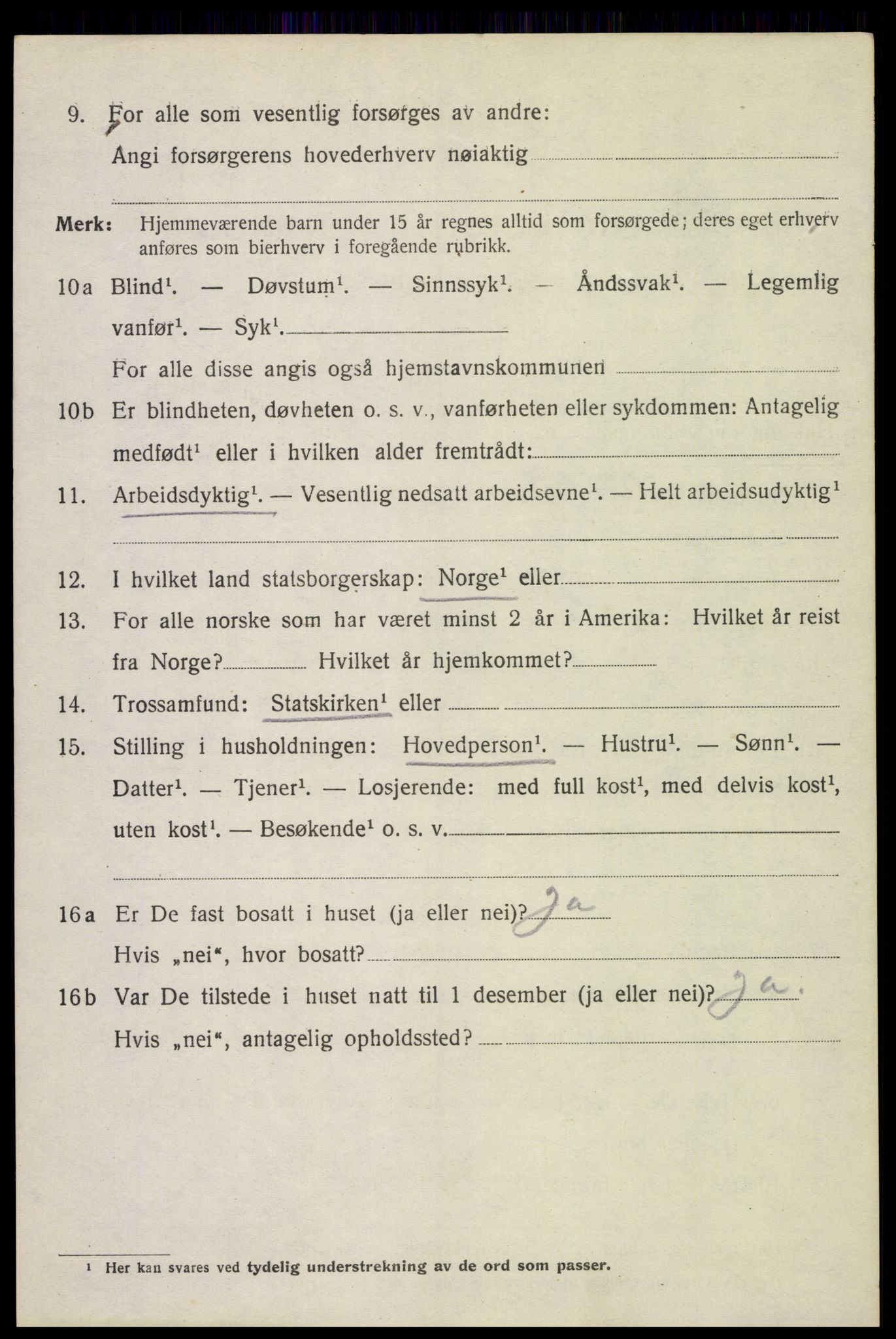 SAH, 1920 census for Stange, 1920, p. 15926