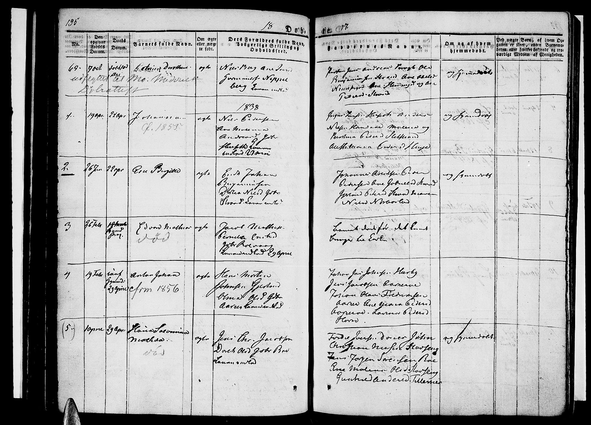 Ministerialprotokoller, klokkerbøker og fødselsregistre - Nordland, AV/SAT-A-1459/838/L0548: Parish register (official) no. 838A06, 1829-1839, p. 195-196