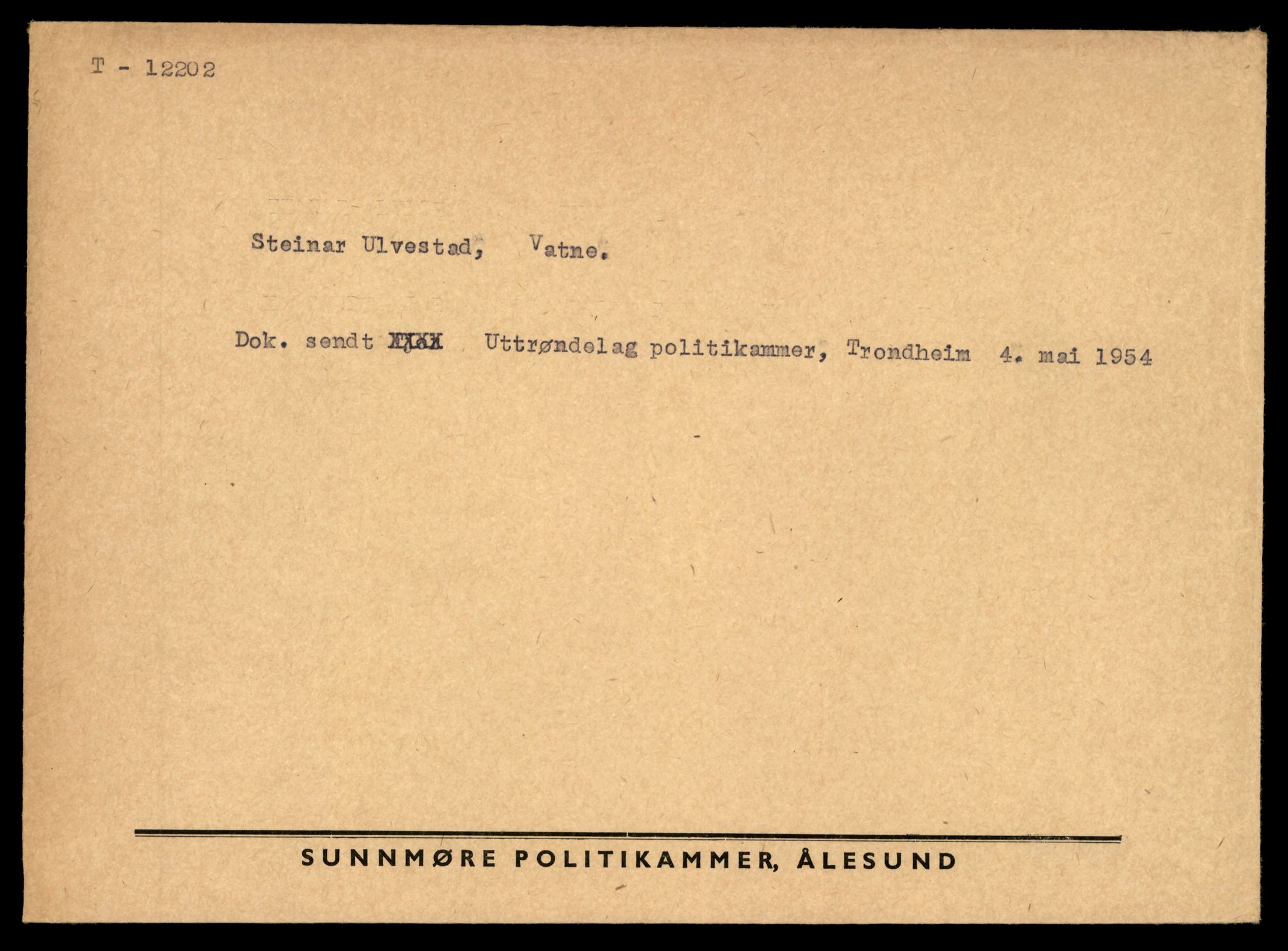 Møre og Romsdal vegkontor - Ålesund trafikkstasjon, AV/SAT-A-4099/F/Fe/L0033: Registreringskort for kjøretøy T 12151 - T 12474, 1927-1998, p. 1299