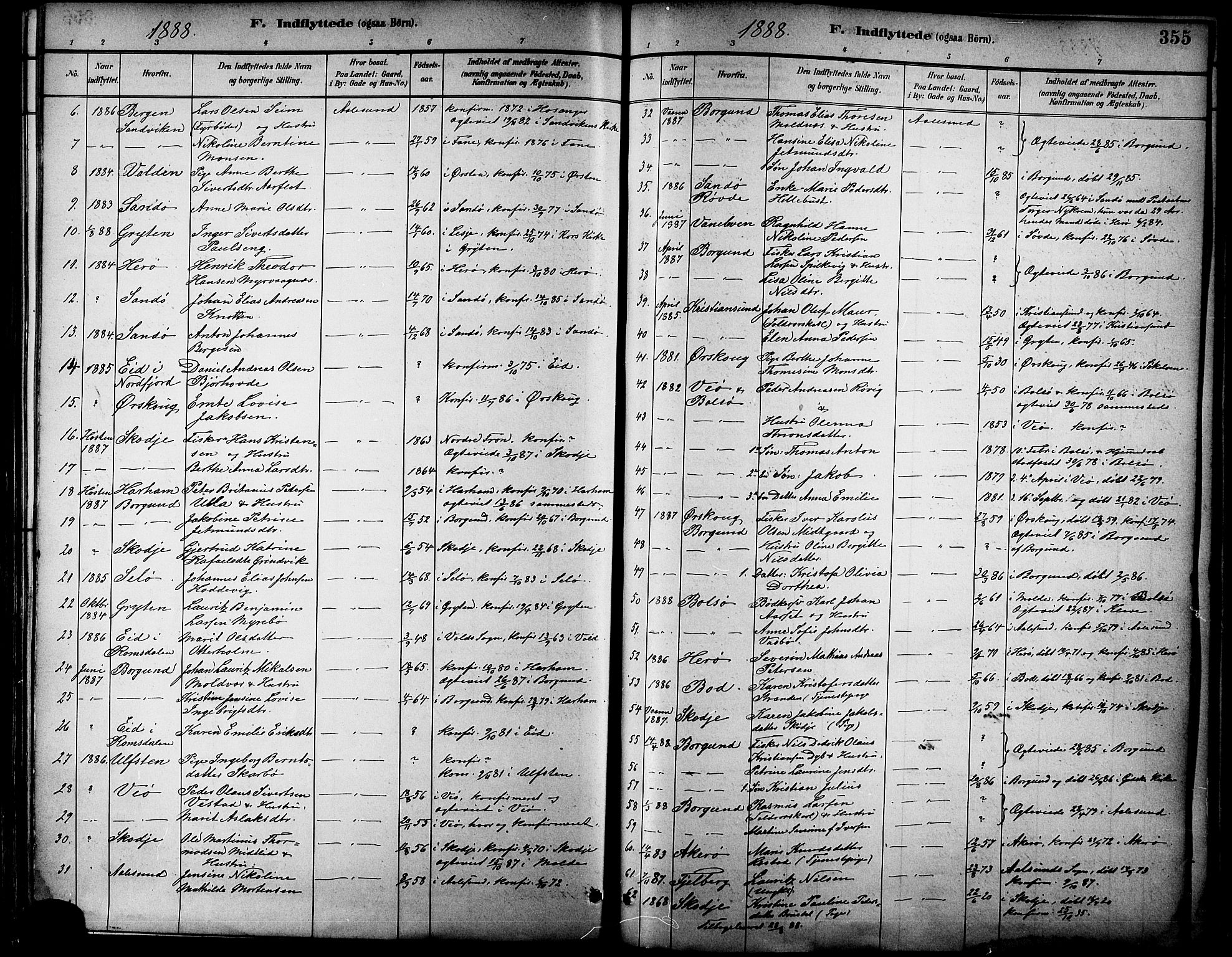 Ministerialprotokoller, klokkerbøker og fødselsregistre - Møre og Romsdal, AV/SAT-A-1454/529/L0455: Parish register (official) no. 529A05, 1885-1893, p. 355