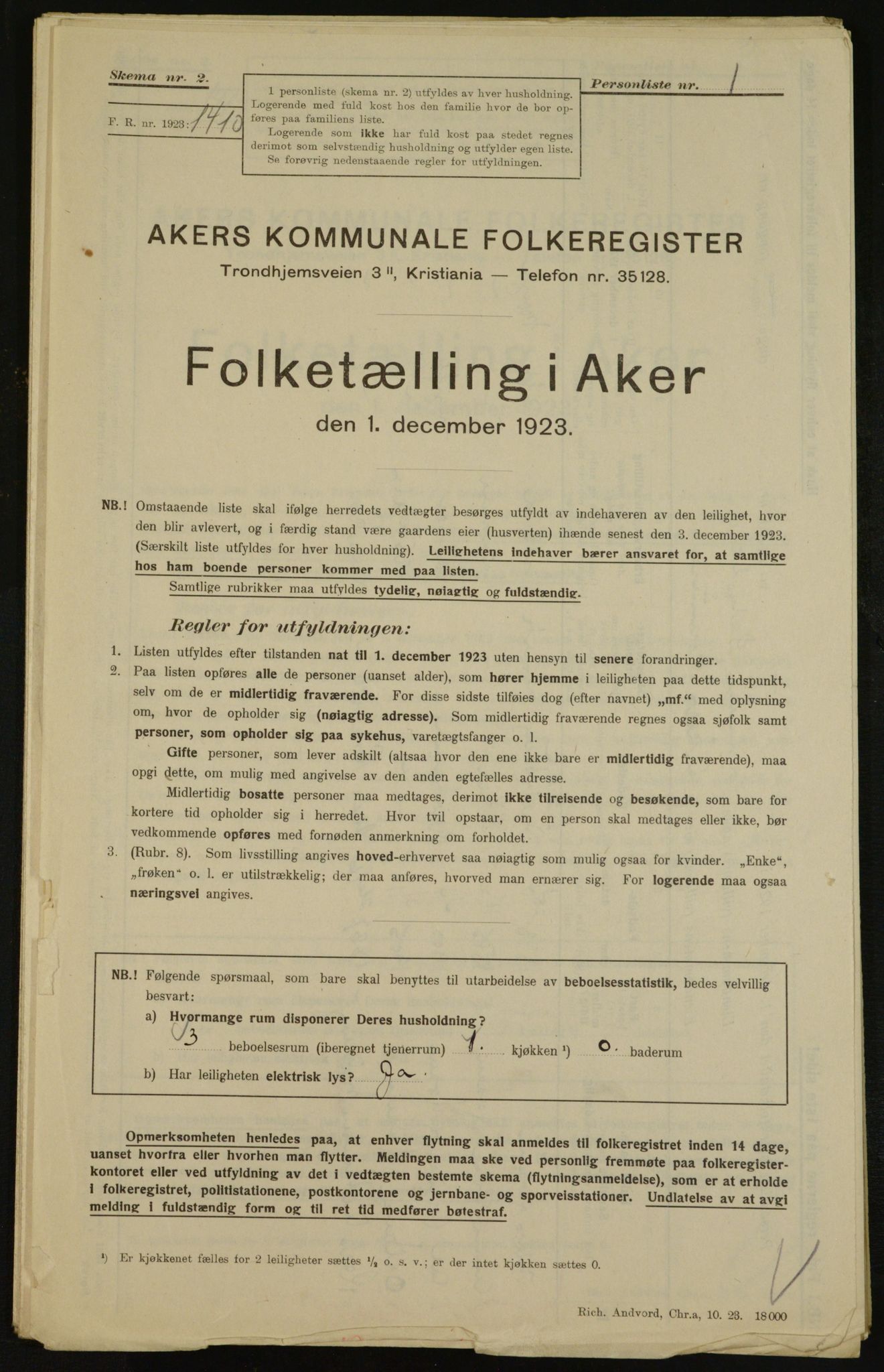 , Municipal Census 1923 for Aker, 1923, p. 31270