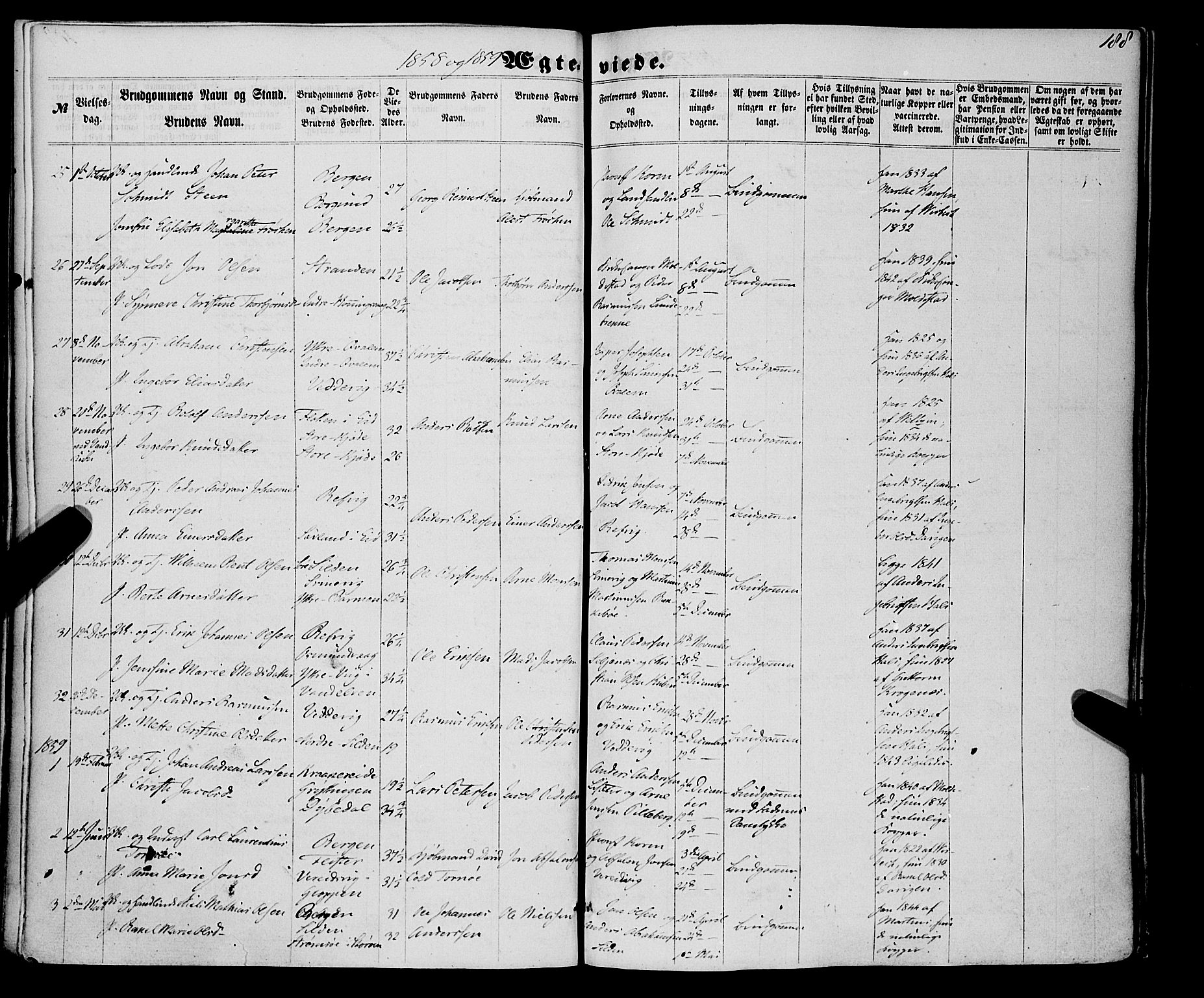 Selje sokneprestembete, SAB/A-99938/H/Ha/Haa/Haaa: Parish register (official) no. A 11, 1858-1870, p. 188