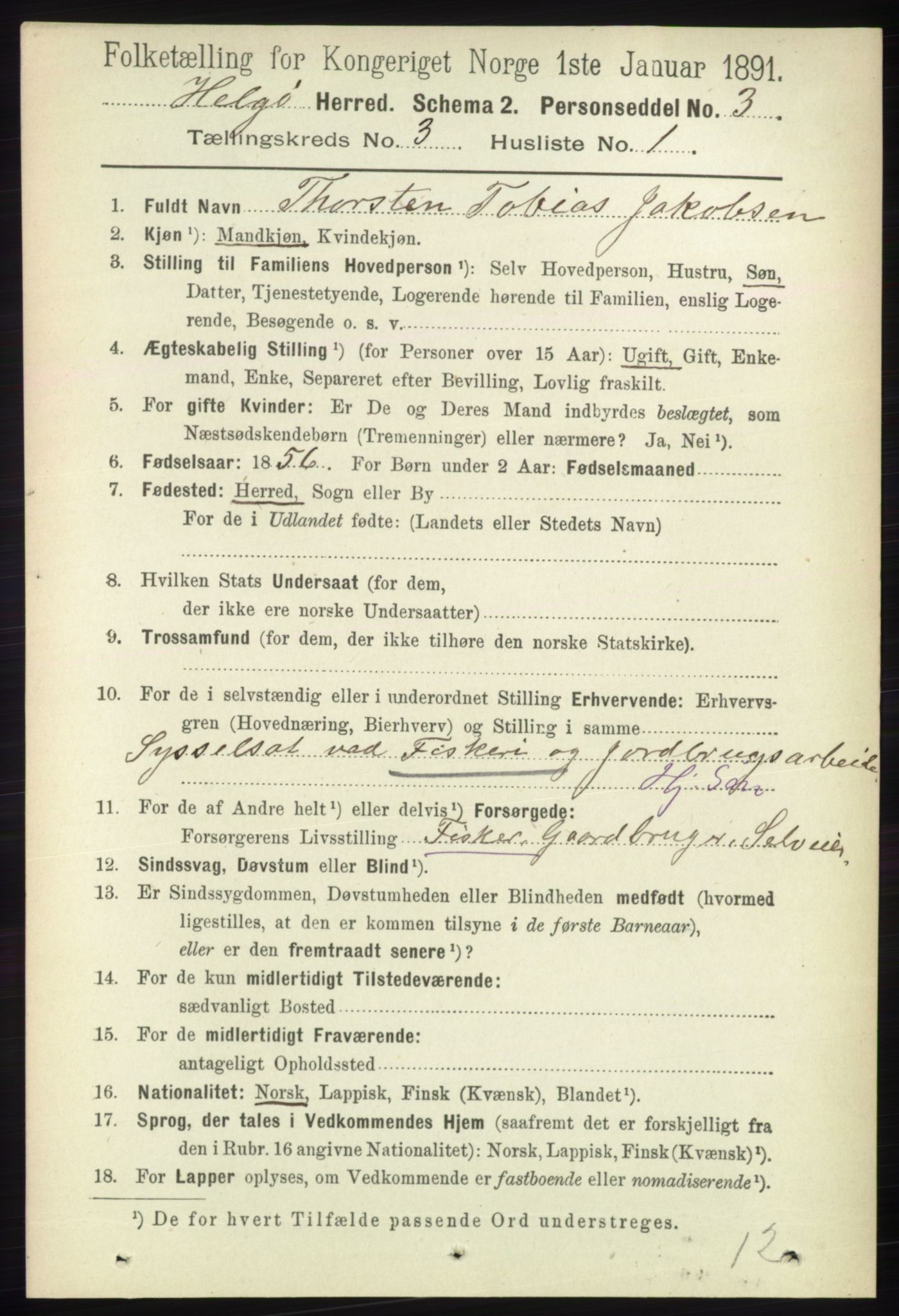 RA, 1891 census for 1935 Helgøy, 1891, p. 740