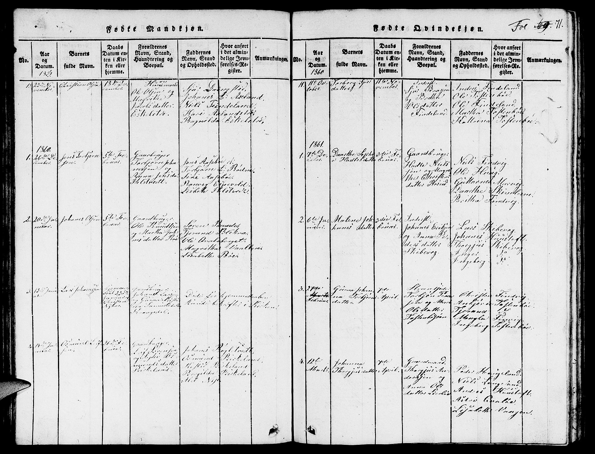 Vikedal sokneprestkontor, AV/SAST-A-101840/01/V: Parish register (copy) no. B 3, 1816-1867, p. 71