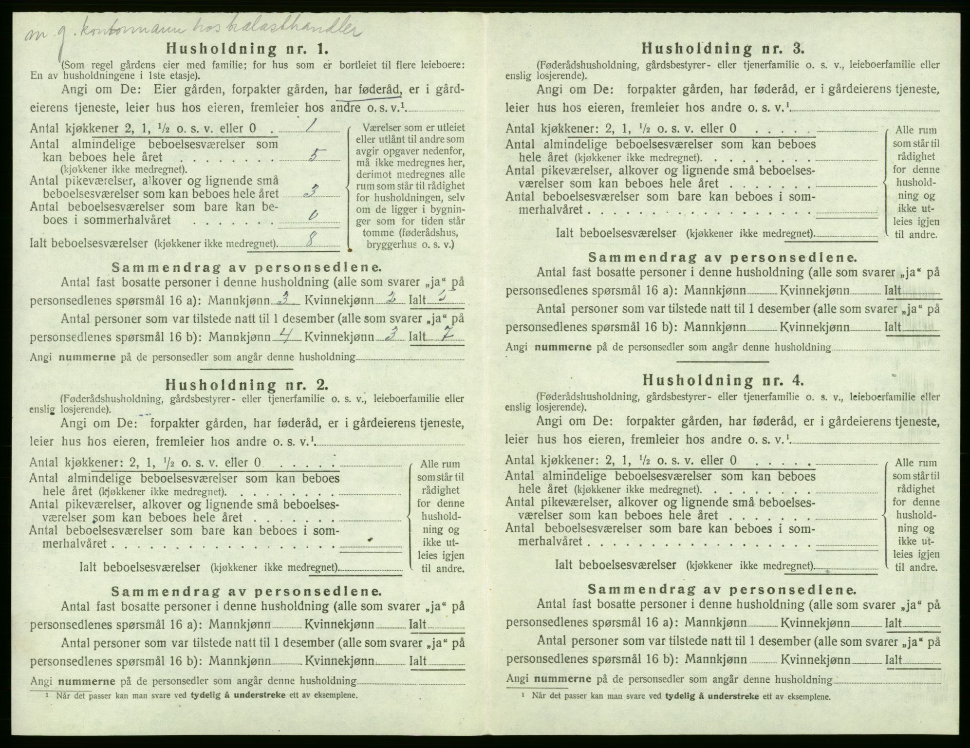 SAB, 1920 census for Stord, 1920, p. 1038