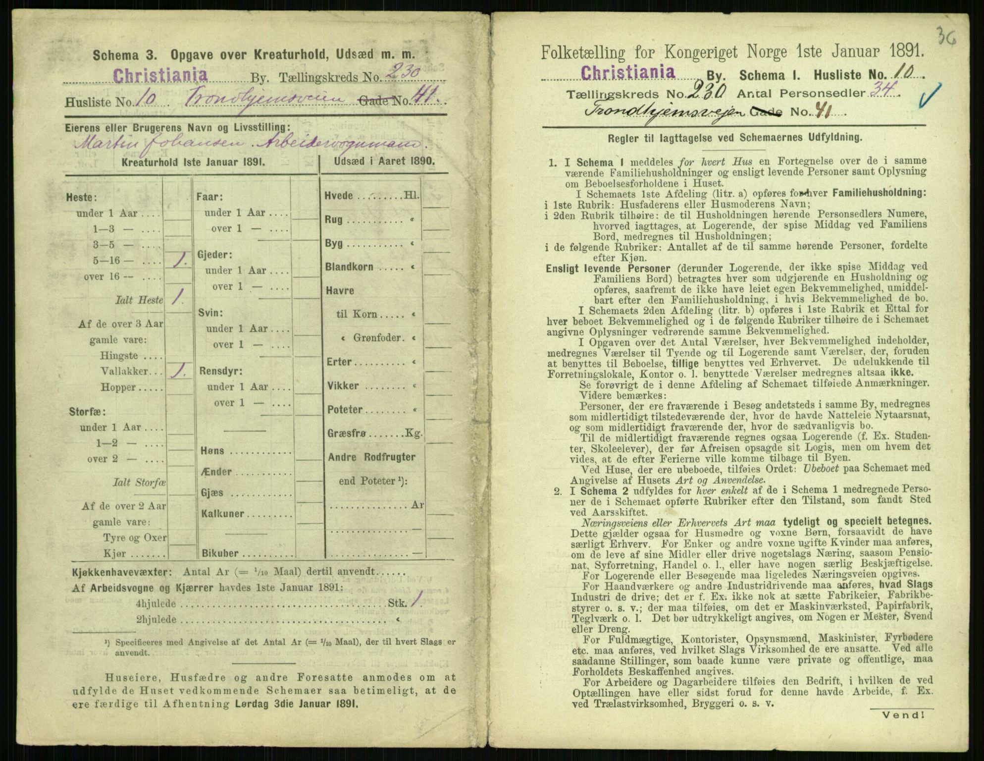 RA, 1891 census for 0301 Kristiania, 1891, p. 142132