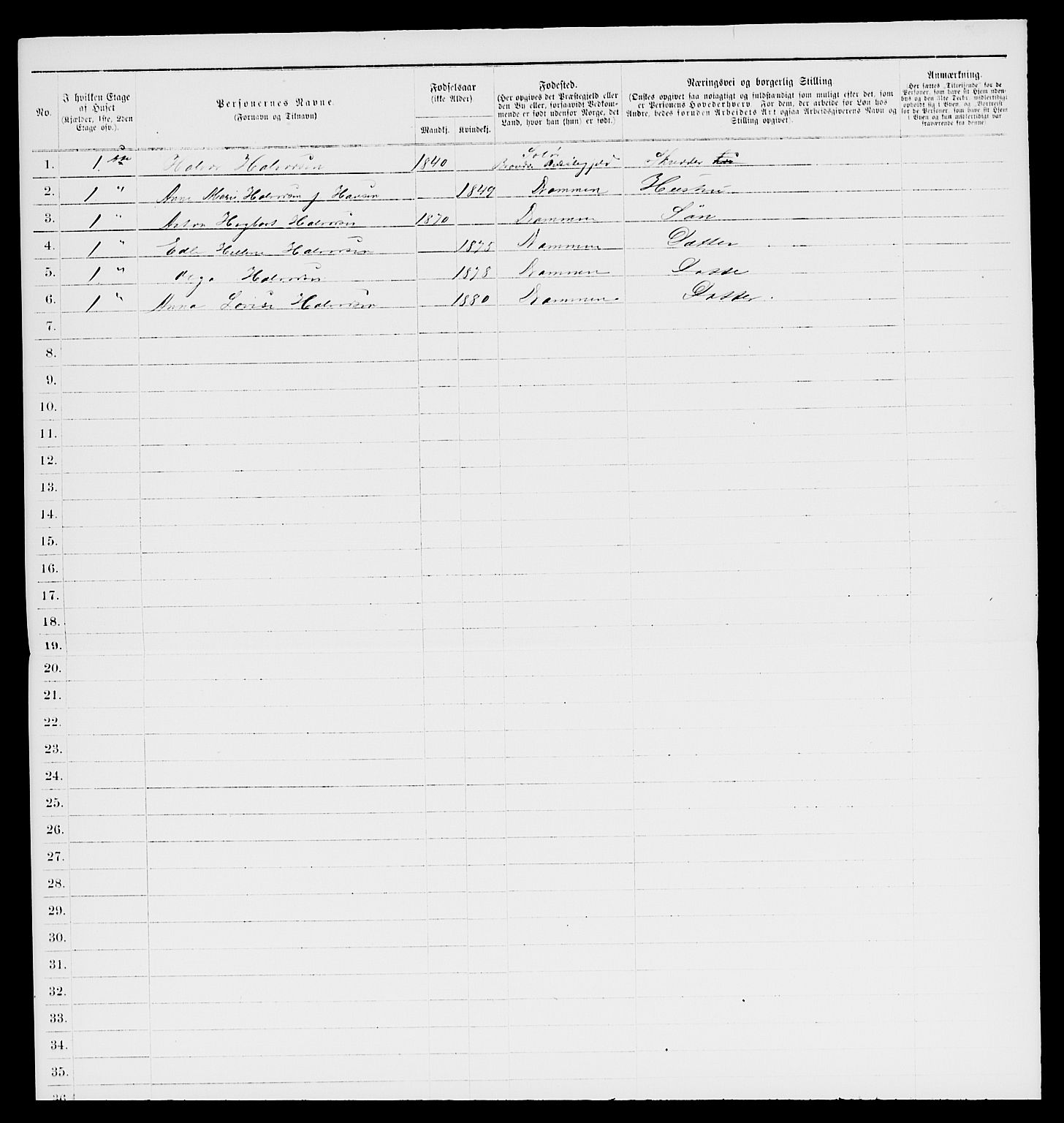 SAKO, 1885 census for 0602 Drammen, 1885, p. 1009