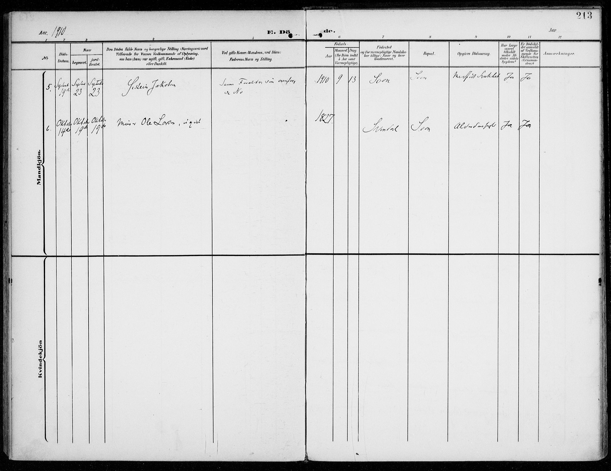 Vestby prestekontor Kirkebøker, AV/SAO-A-10893/F/Fc/L0002: Parish register (official) no. III 2, 1906-1940, p. 213