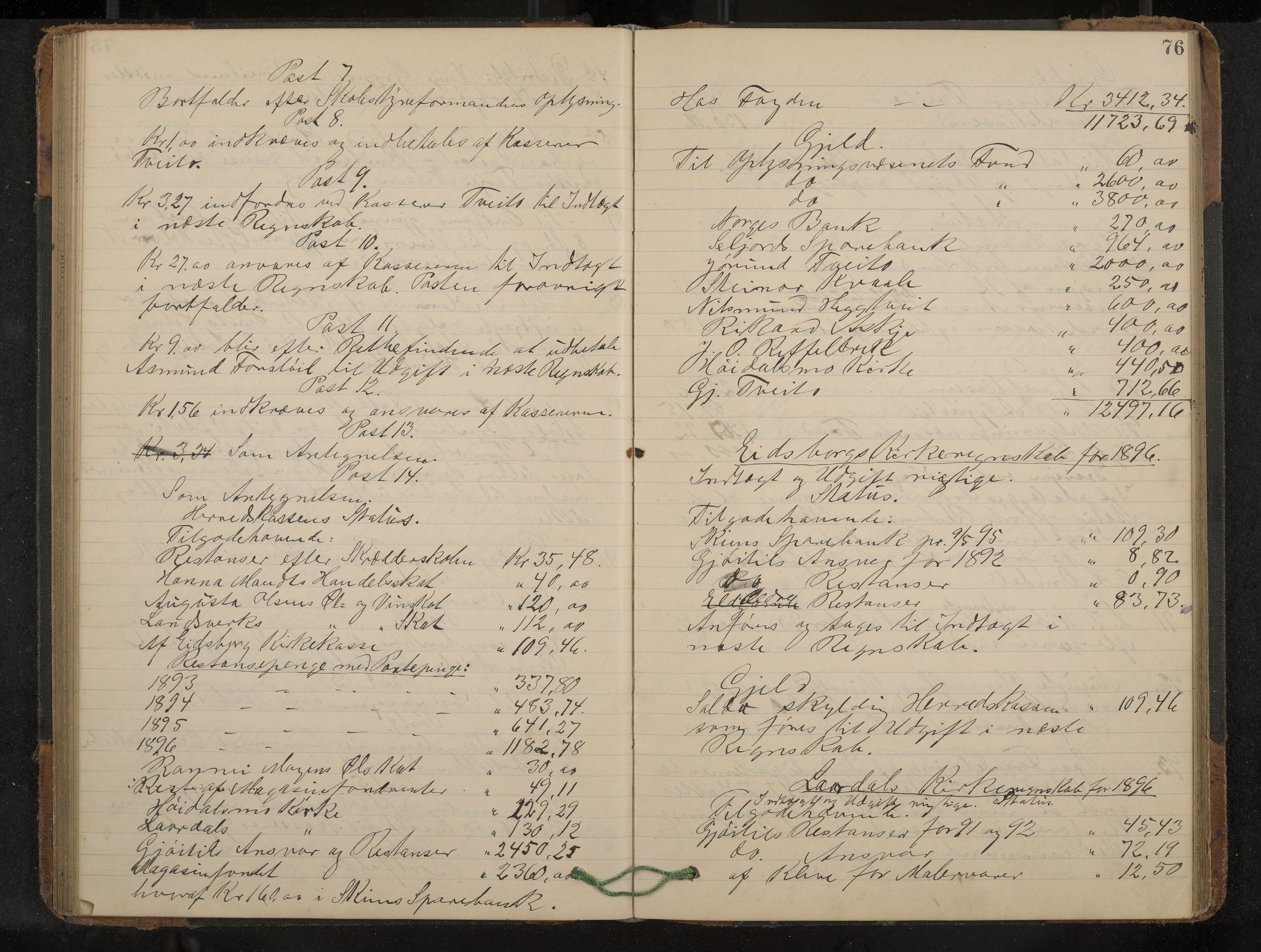 Lårdal formannskap og sentraladministrasjon, IKAK/0833021/A/L0003: Møtebok, 1893-1901, p. 76
