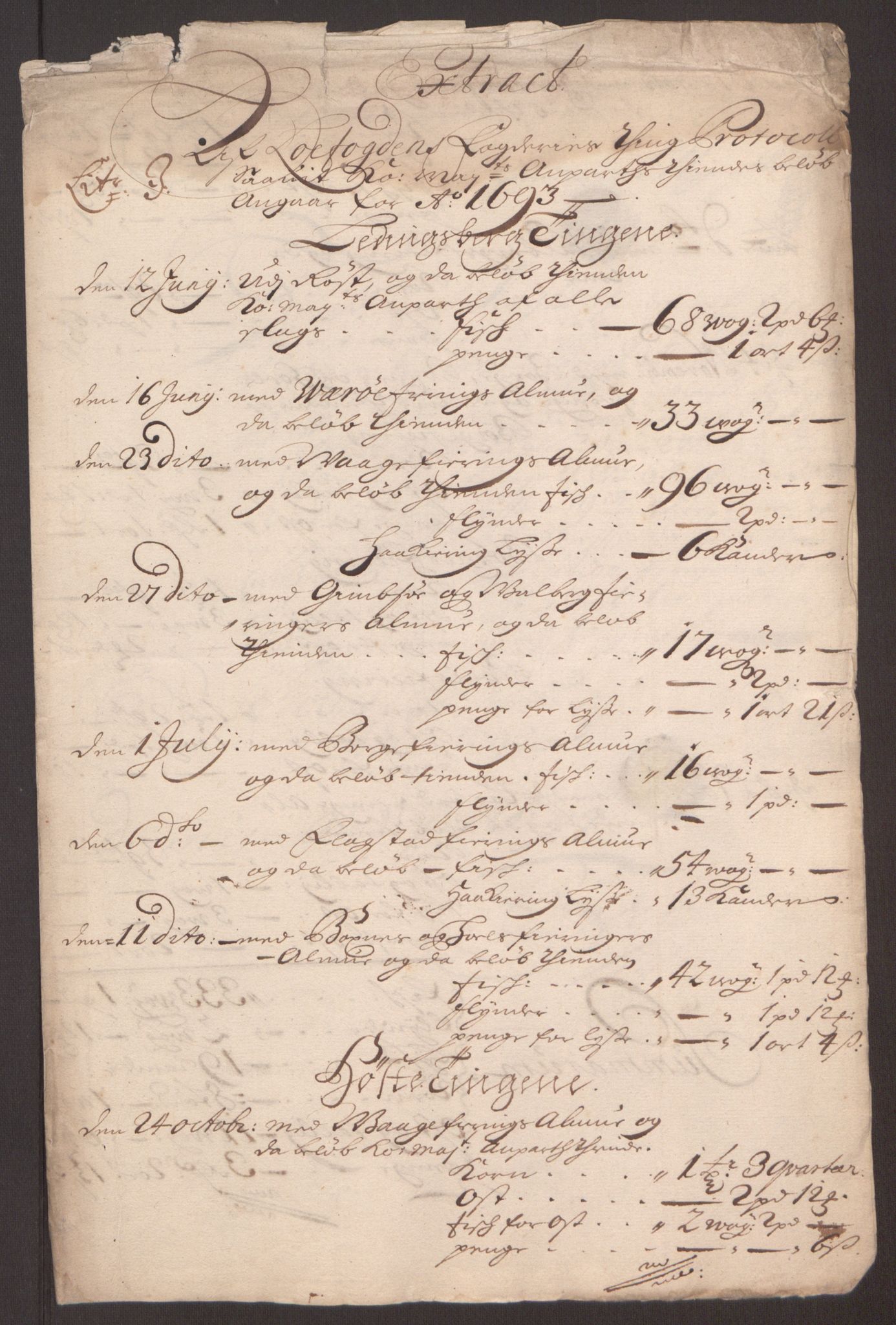 Rentekammeret inntil 1814, Reviderte regnskaper, Fogderegnskap, RA/EA-4092/R67/L4675: Fogderegnskap Vesterålen, Andenes og Lofoten, 1691-1693, p. 284