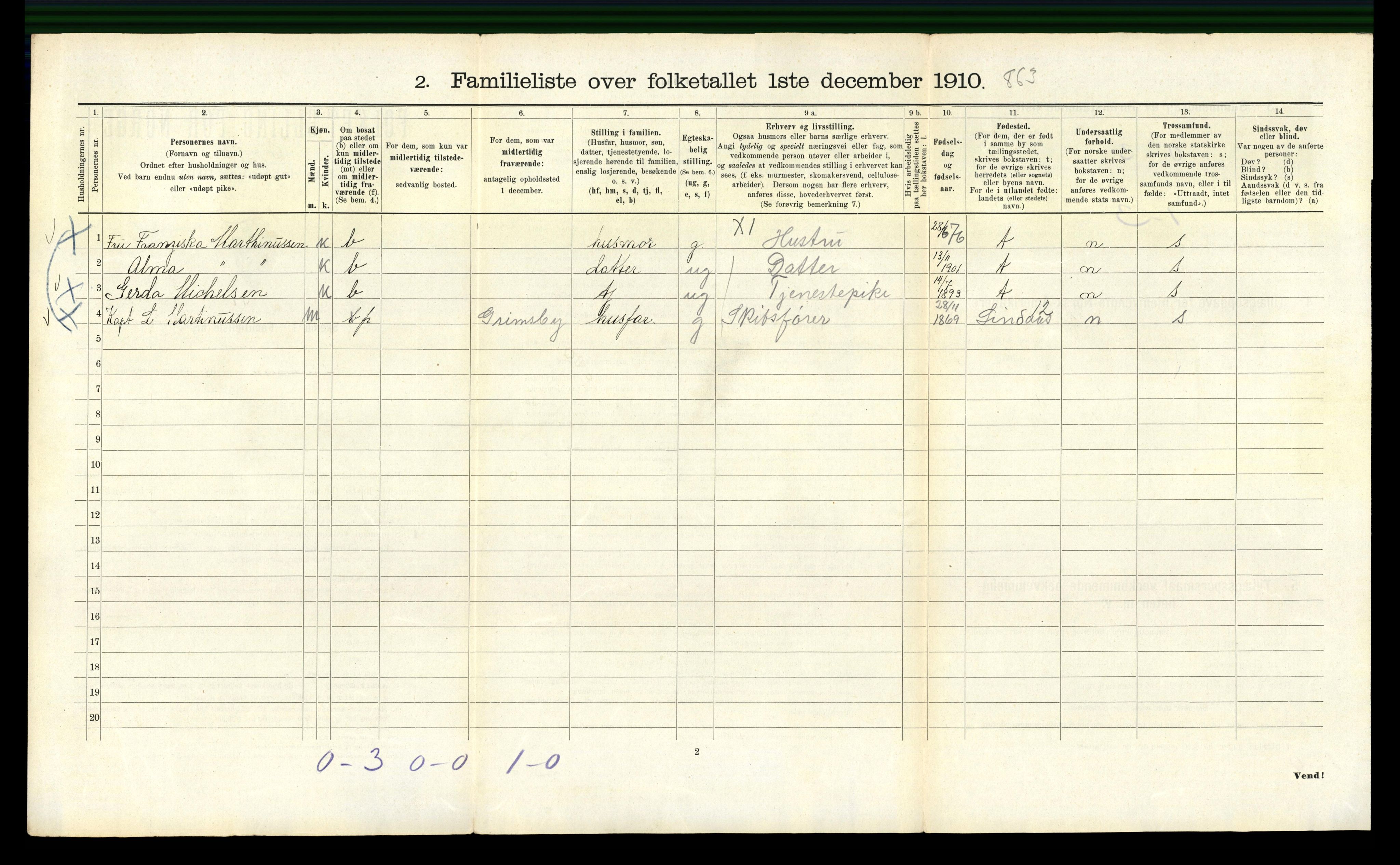 RA, 1910 census for Bergen, 1910, p. 3604