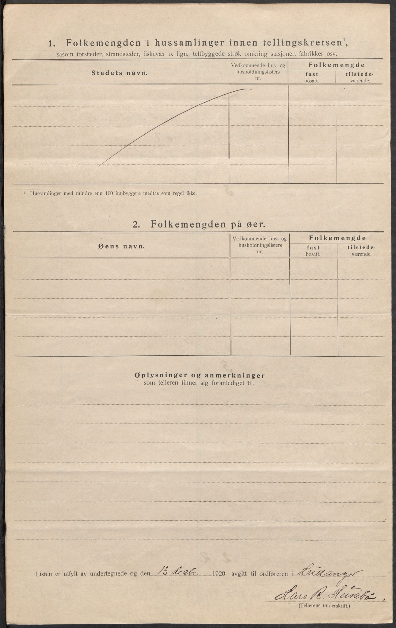SAB, 1920 census for Leikanger, 1920, p. 12