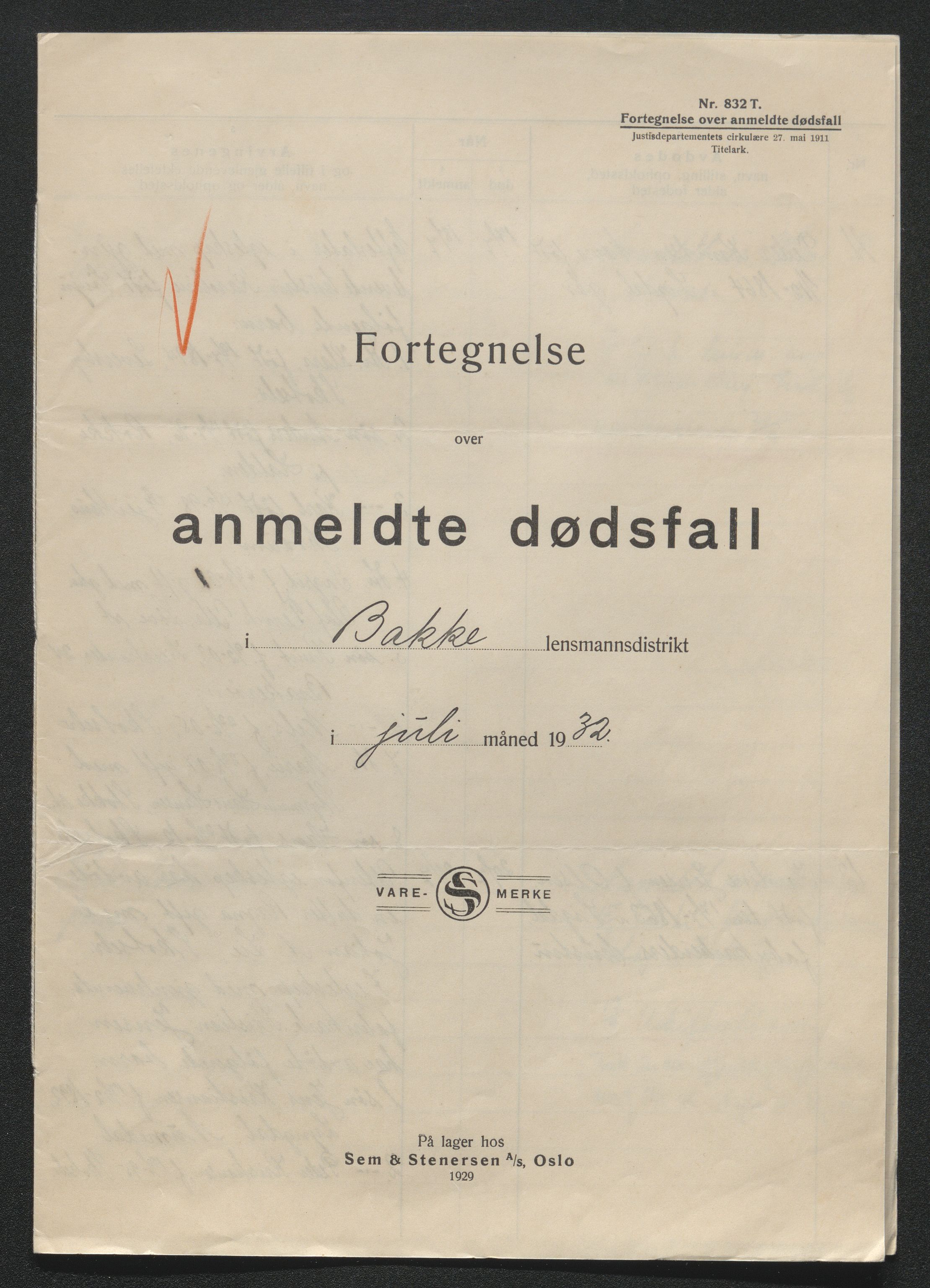 Eiker, Modum og Sigdal sorenskriveri, AV/SAKO-A-123/H/Ha/Hab/L0047: Dødsfallsmeldinger, 1932, p. 404