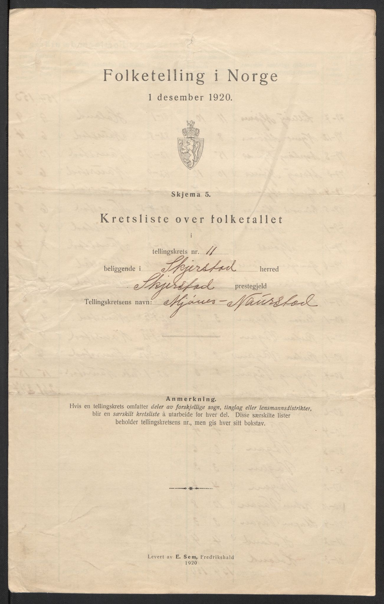 SAT, 1920 census for Skjerstad, 1920, p. 34