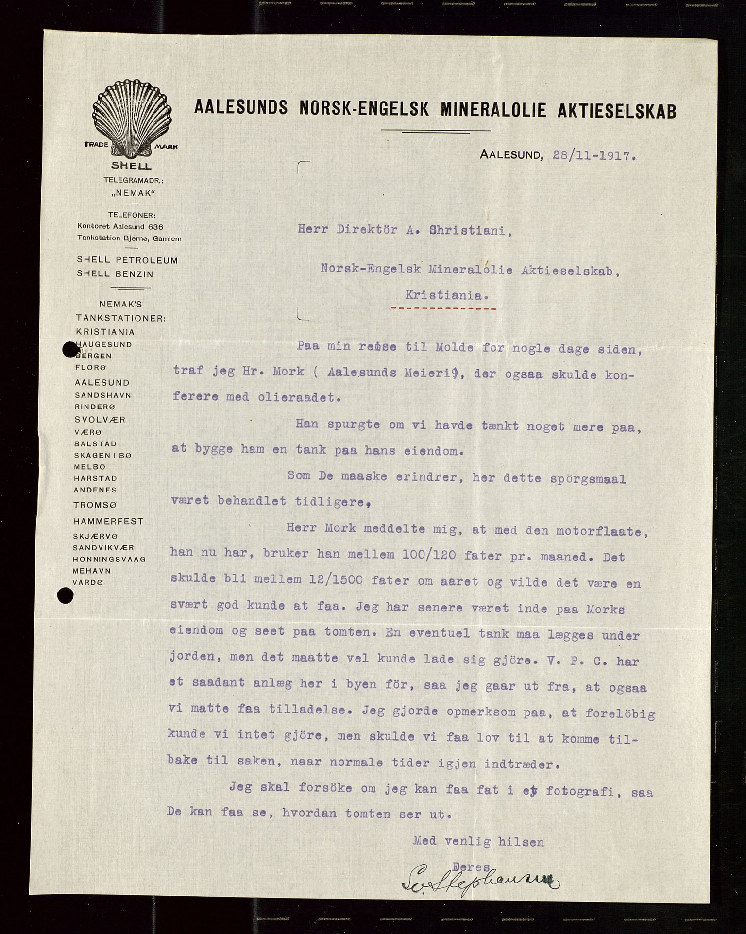 Pa 1521 - A/S Norske Shell, AV/SAST-A-101915/E/Ea/Eaa/L0019: Sjefskorrespondanse, 1917, p. 257