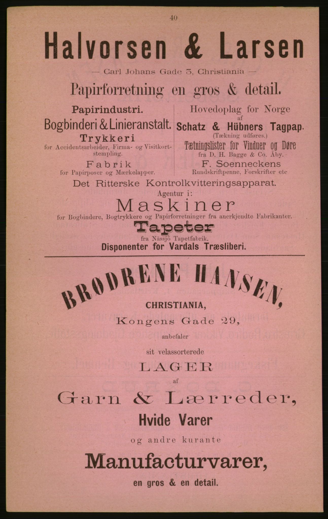 Kristiania/Oslo adressebok, PUBL/-, 1882, p. 40