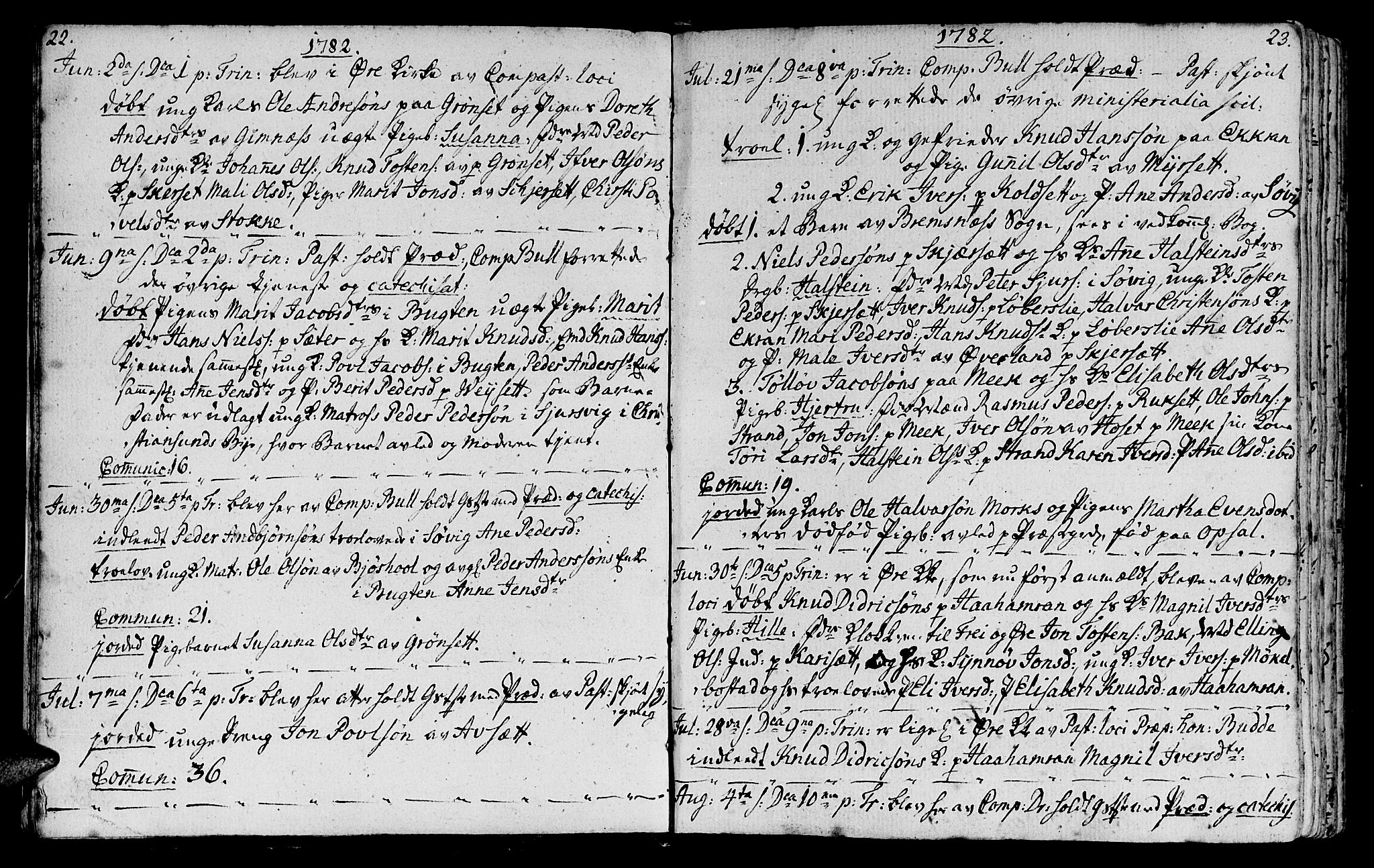 Ministerialprotokoller, klokkerbøker og fødselsregistre - Møre og Romsdal, AV/SAT-A-1454/568/L0799: Parish register (official) no. 568A08, 1780-1819, p. 22-23