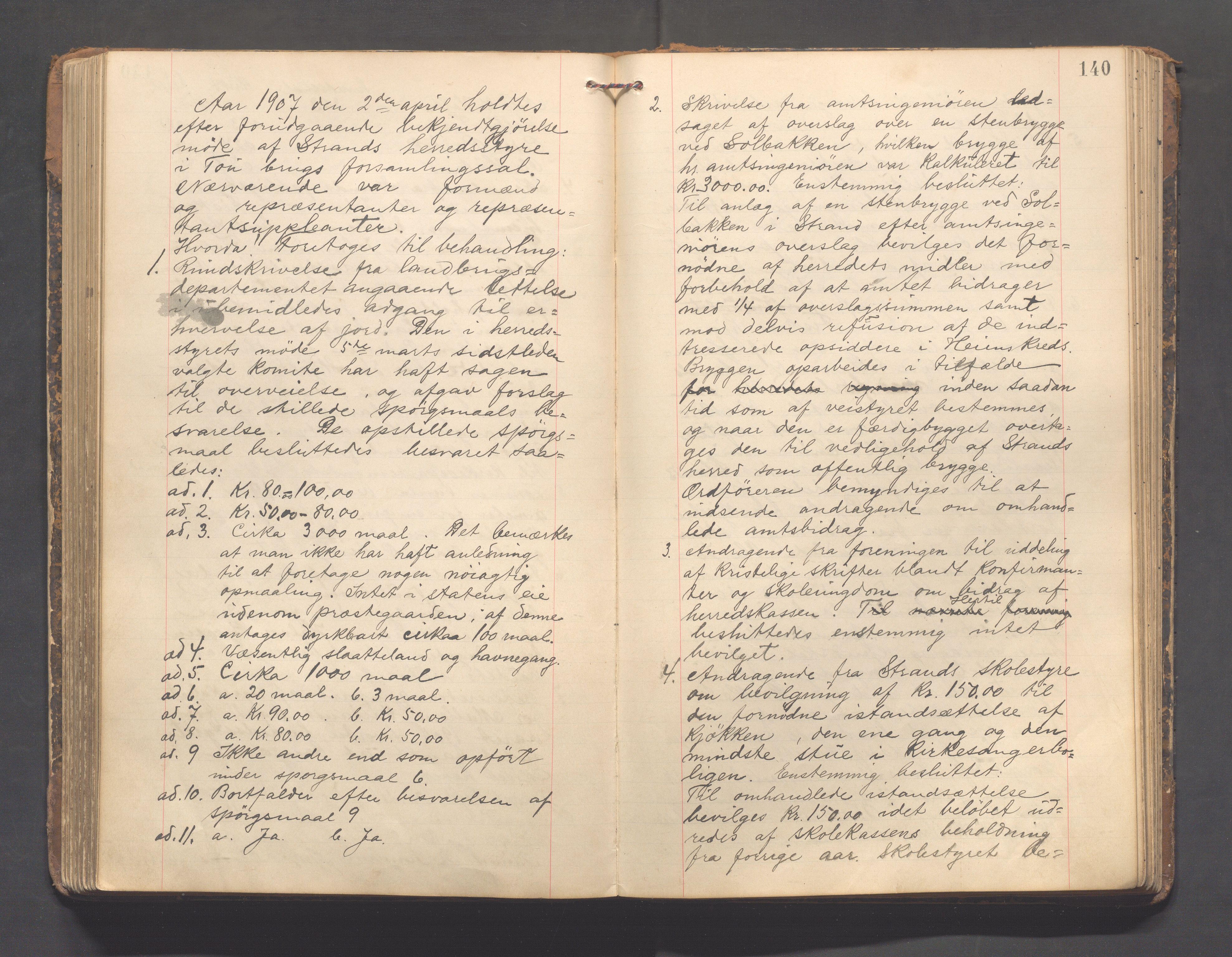 Strand kommune - Formannskapet/Rådmannskontoret, IKAR/A-104/A/Aa/Aaa/L0003: Møtebok, 1900-1912, p. 140