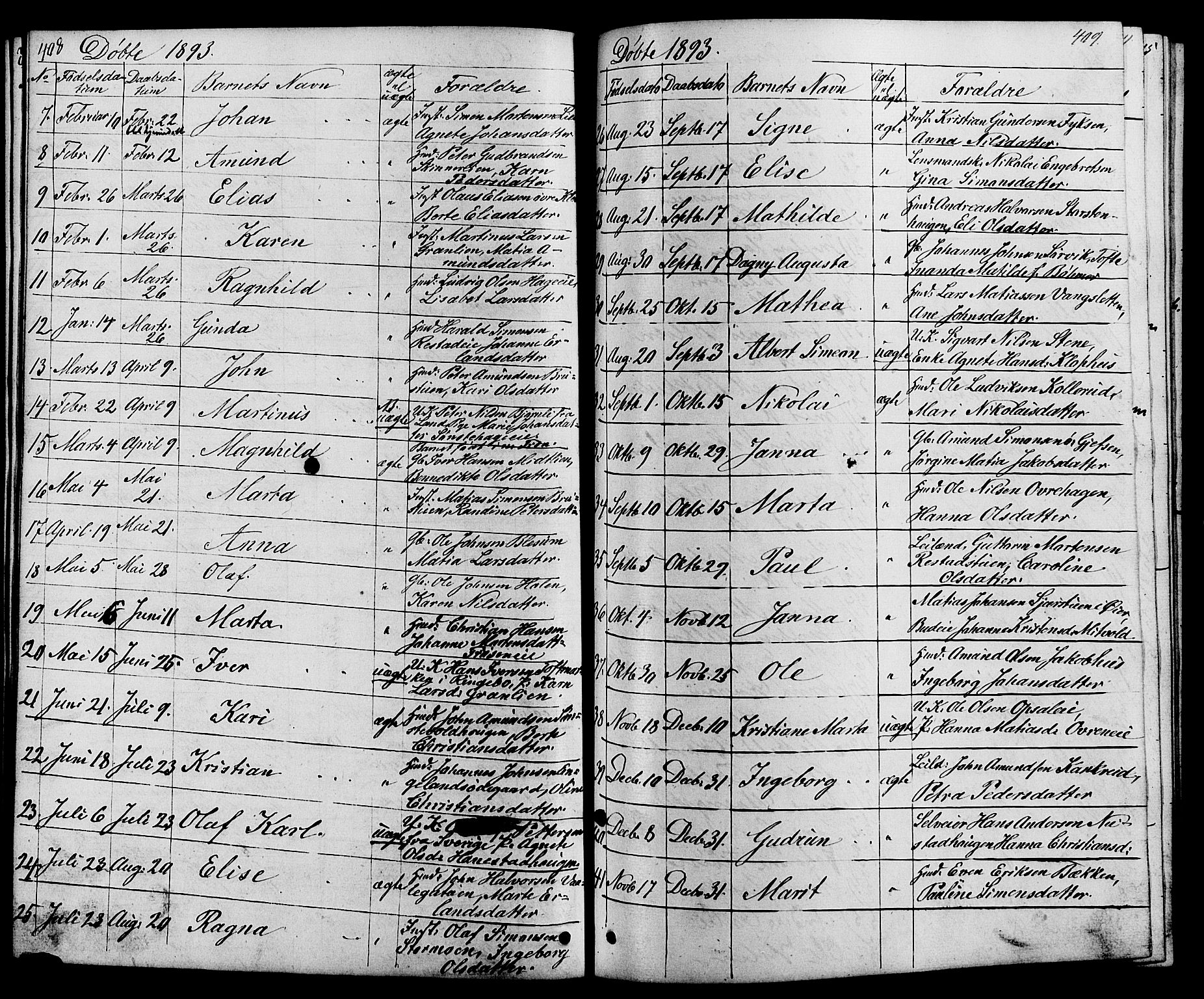 Østre Gausdal prestekontor, SAH/PREST-092/H/Ha/Hab/L0001: Parish register (copy) no. 1, 1863-1893, p. 408-409