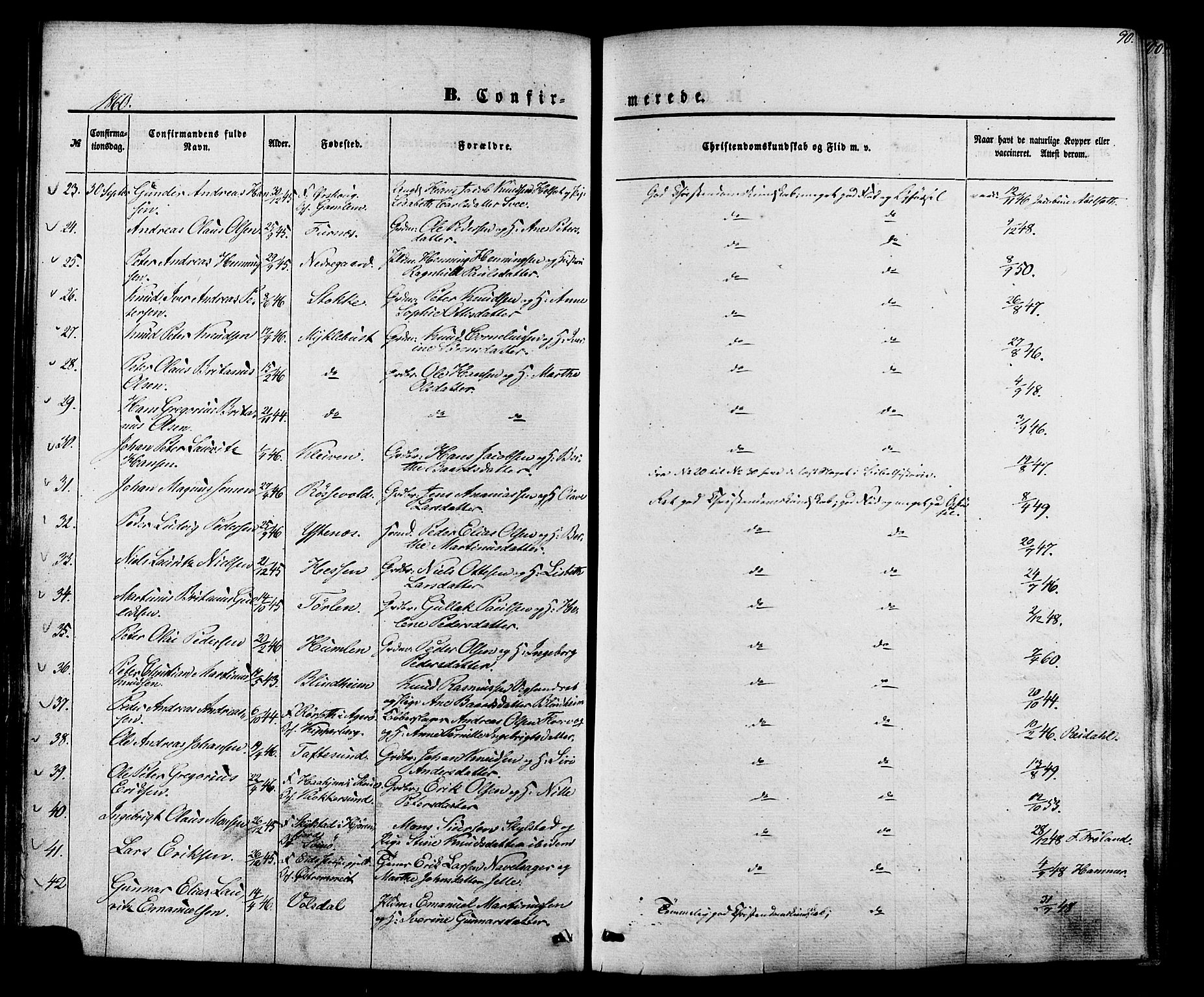 Ministerialprotokoller, klokkerbøker og fødselsregistre - Møre og Romsdal, AV/SAT-A-1454/528/L0398: Parish register (official) no. 528A09, 1858-1864, p. 90