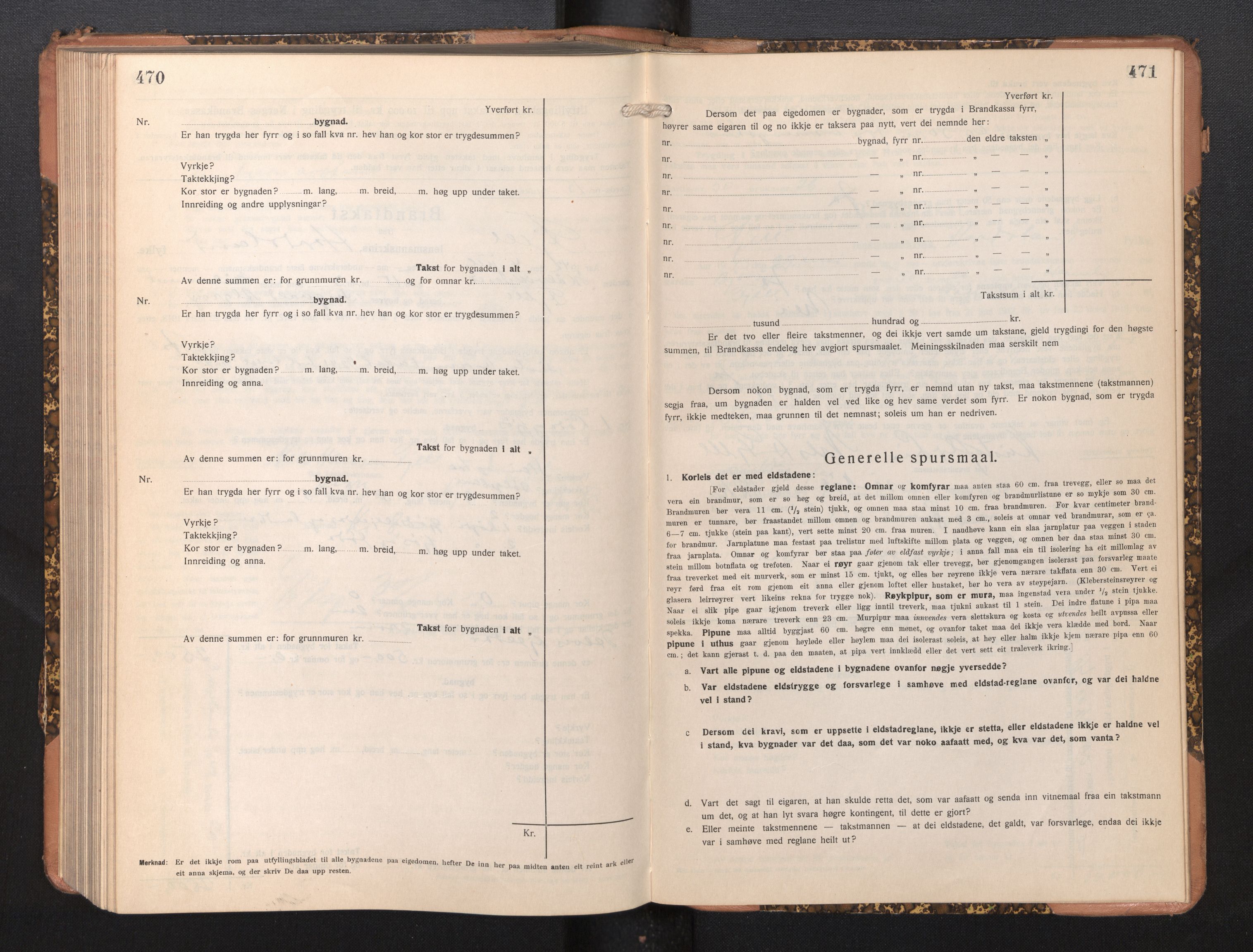 Lensmannen i Fjell, SAB/A-32301/0012/L0006: Branntakstprotokoll, skjematakst, 1931-1945, p. 470-471