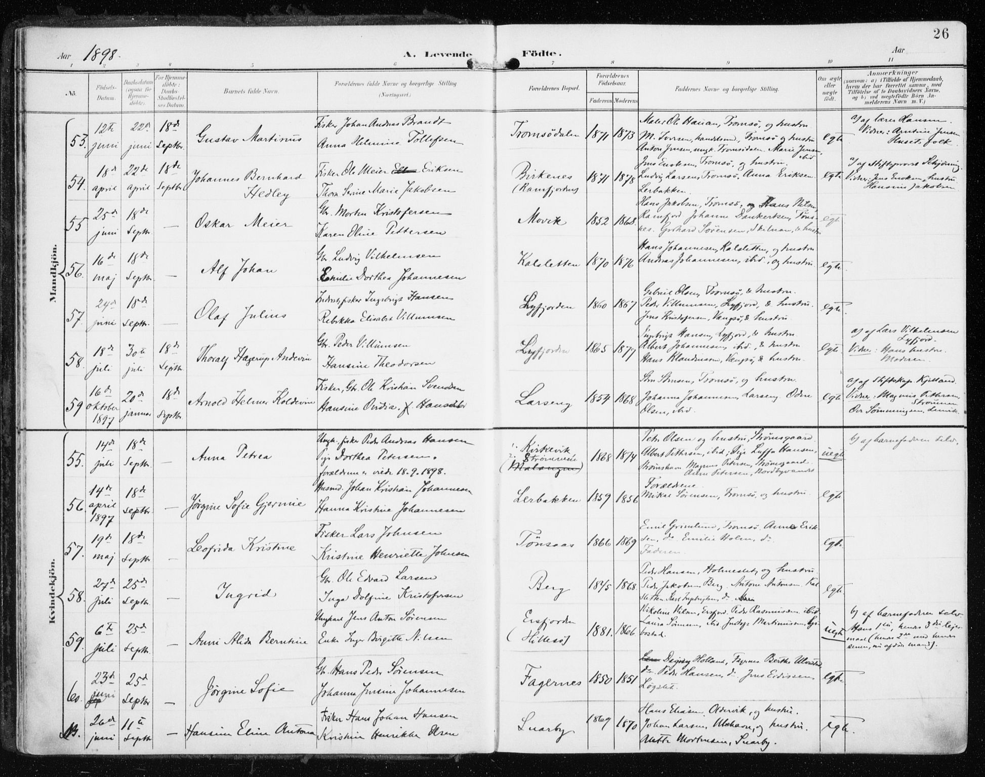 Tromsøysund sokneprestkontor, AV/SATØ-S-1304/G/Ga/L0006kirke: Parish register (official) no. 6, 1897-1906, p. 26