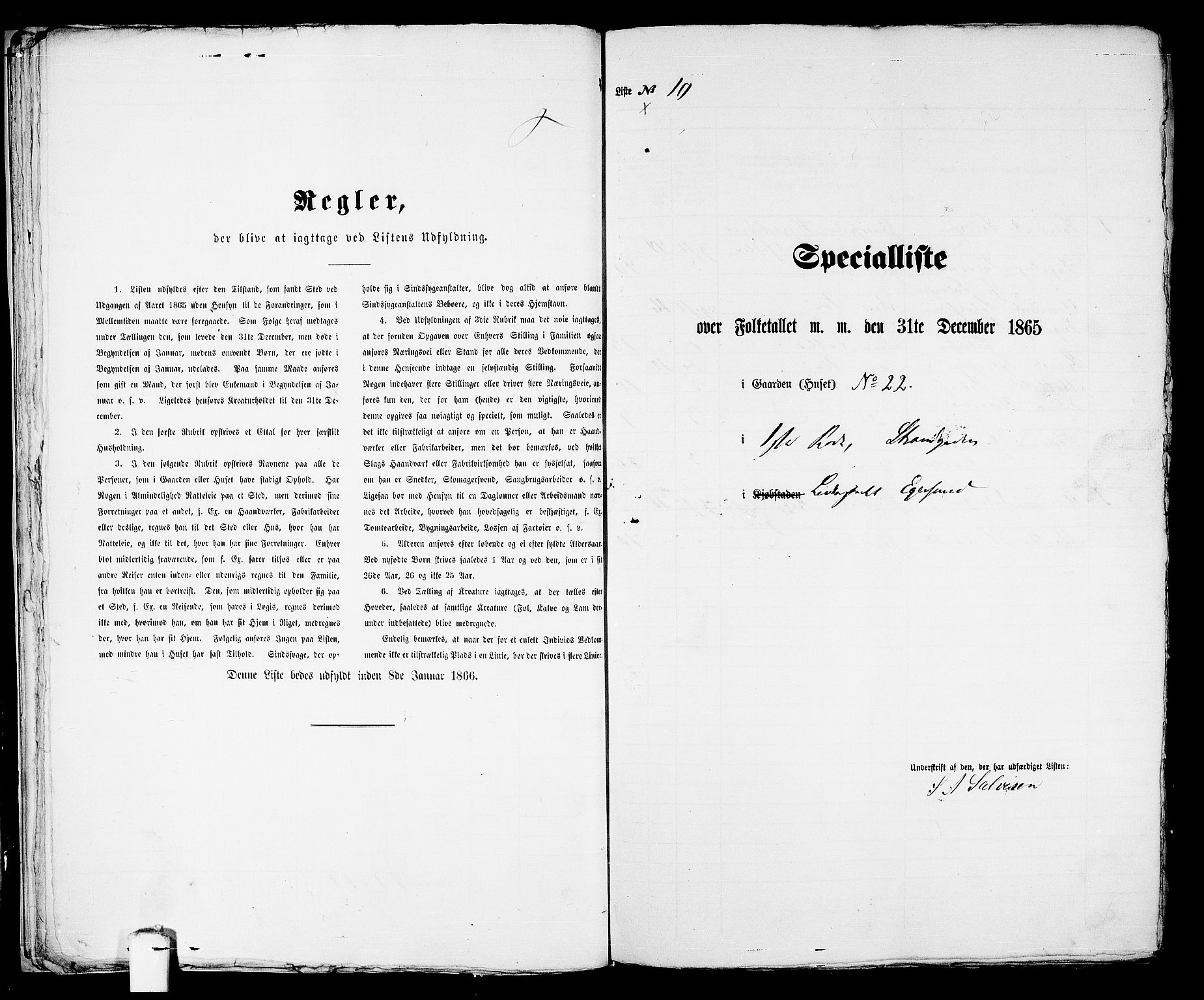 RA, 1865 census for Eigersund parish, Egersund town, 1865, p. 28
