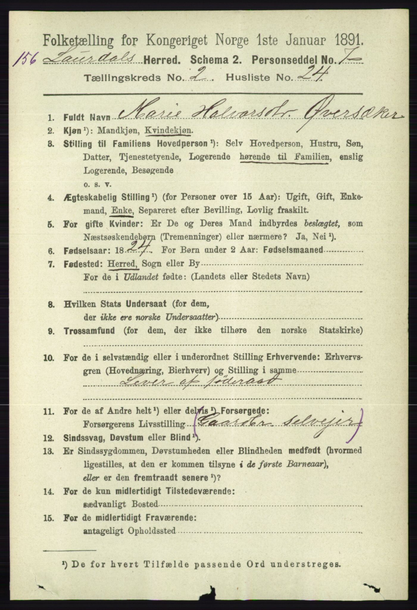 RA, 1891 census for 0833 Lårdal, 1891, p. 758